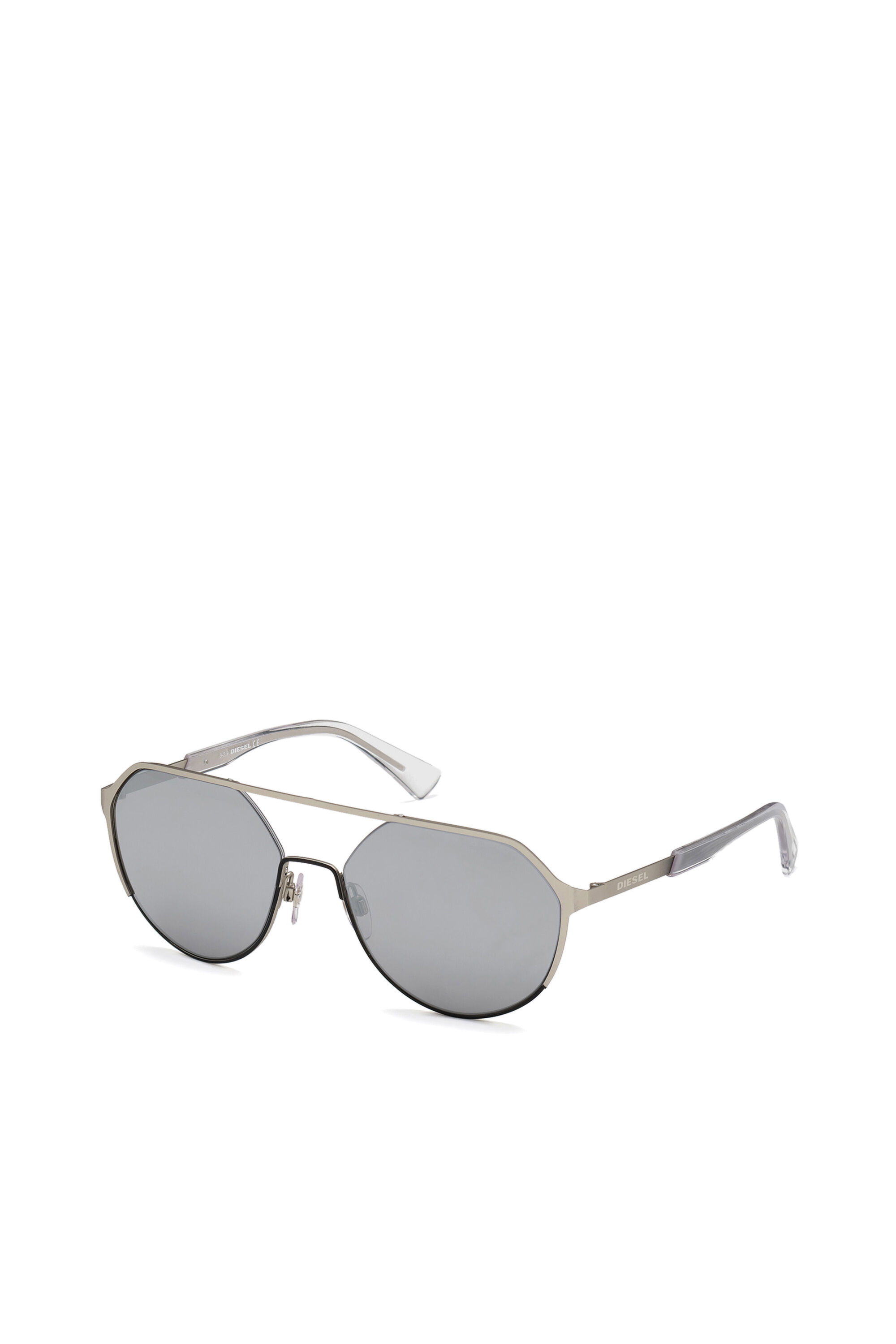 Diesel - DL0324, Occhiali in metallo con forma arrotondata Uomo in Grigio - 2