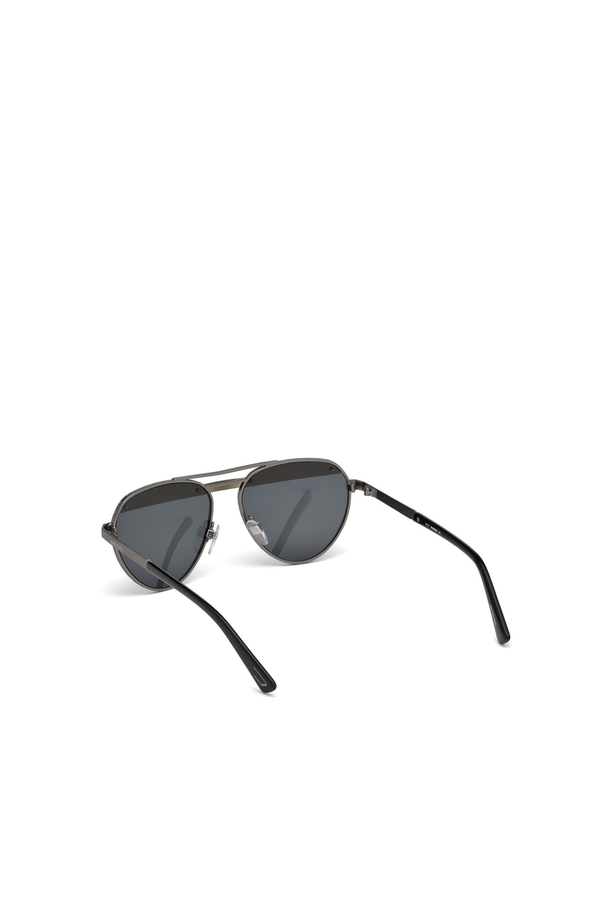 Diesel - DL0261, Occhiali da aviatore con dettaglio obliquo Unisex in Nero - 3