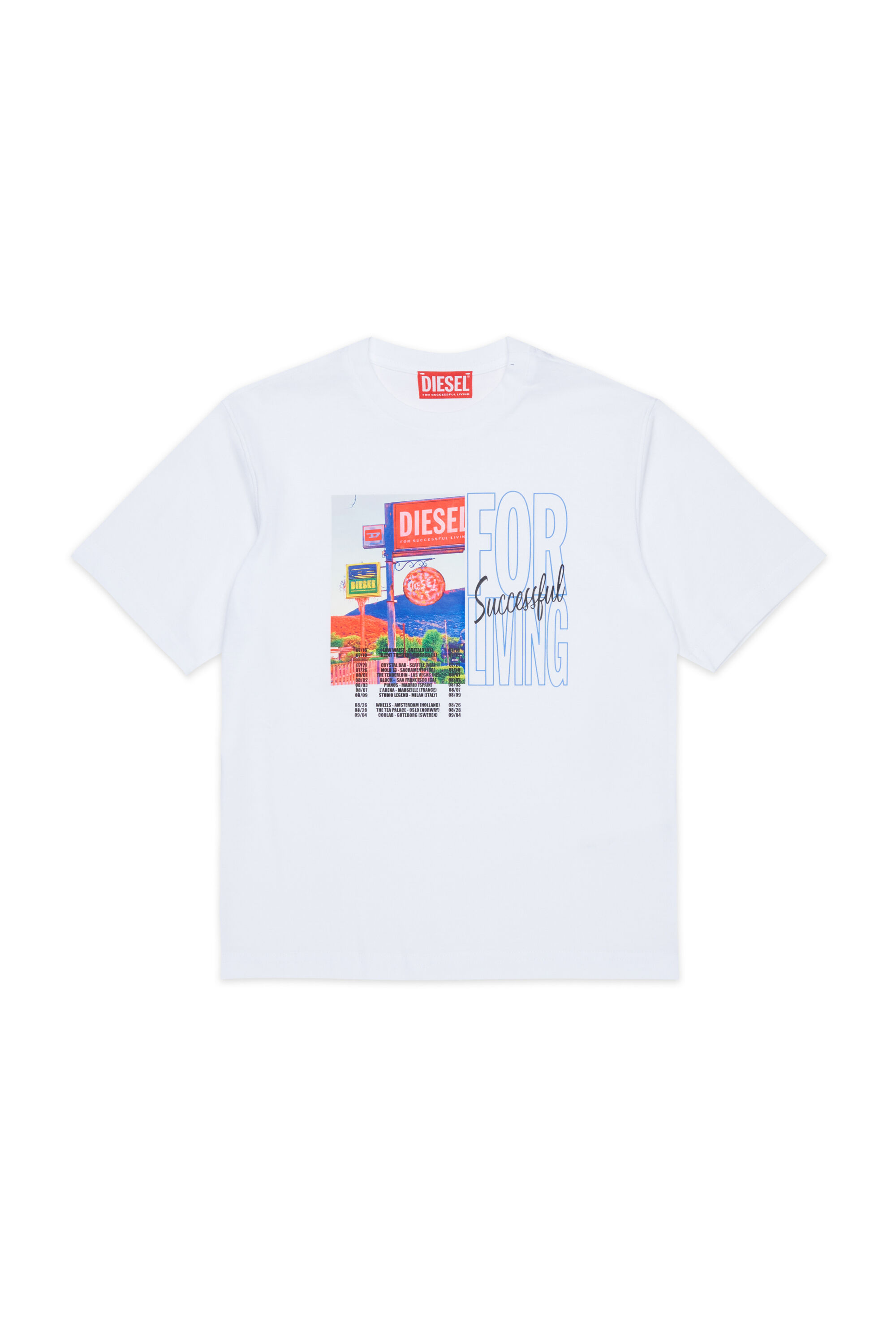 Diesel - TFOR OVER, T-shirt in cotone con stampa foto Uomo in Bianco - 1