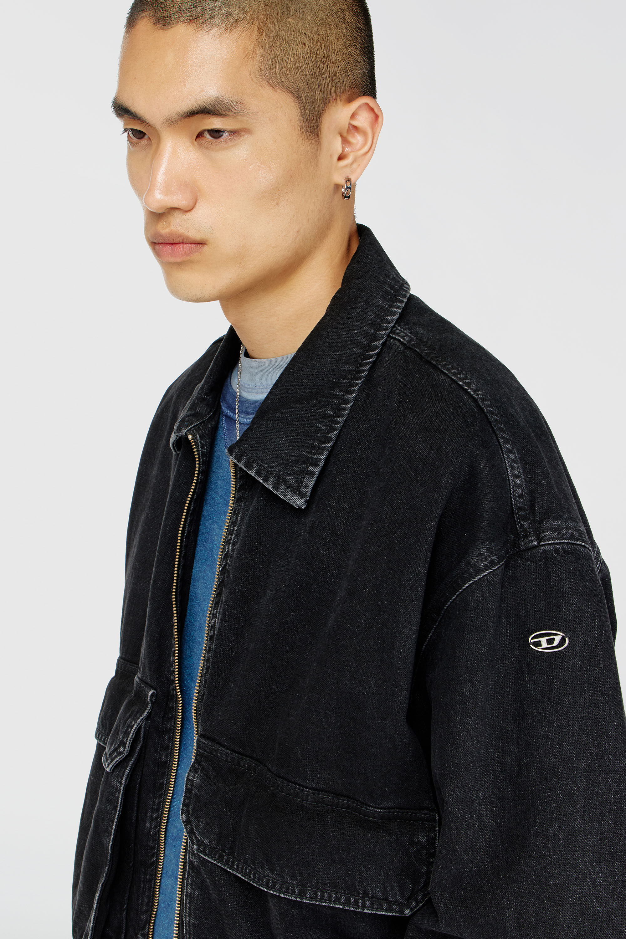 Diesel - D-KURZ, Giacca in denim Unisex in Nero - 5