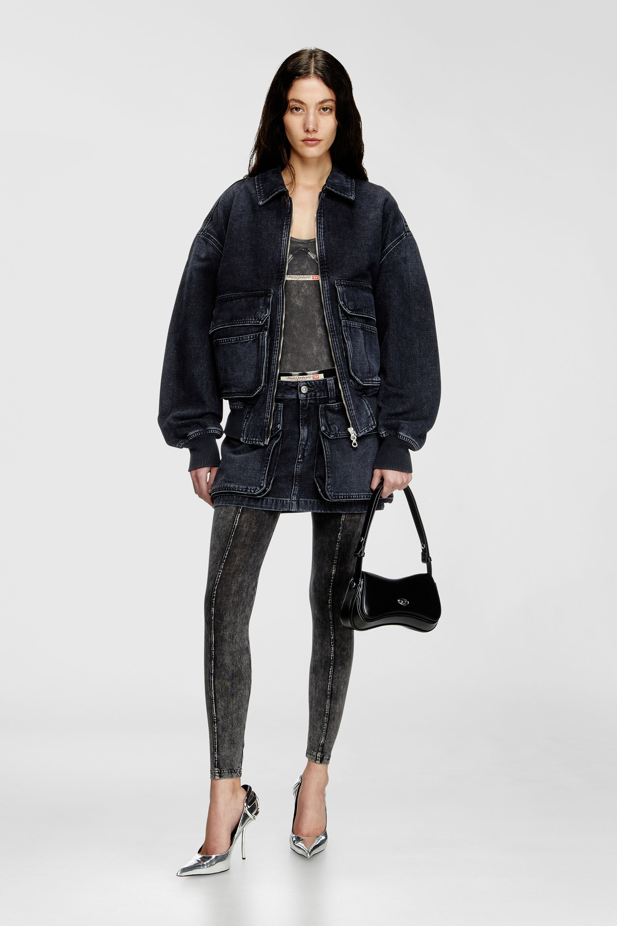 Diesel - D-KURZ, Giacca in denim batavia Unisex in Nero - 7