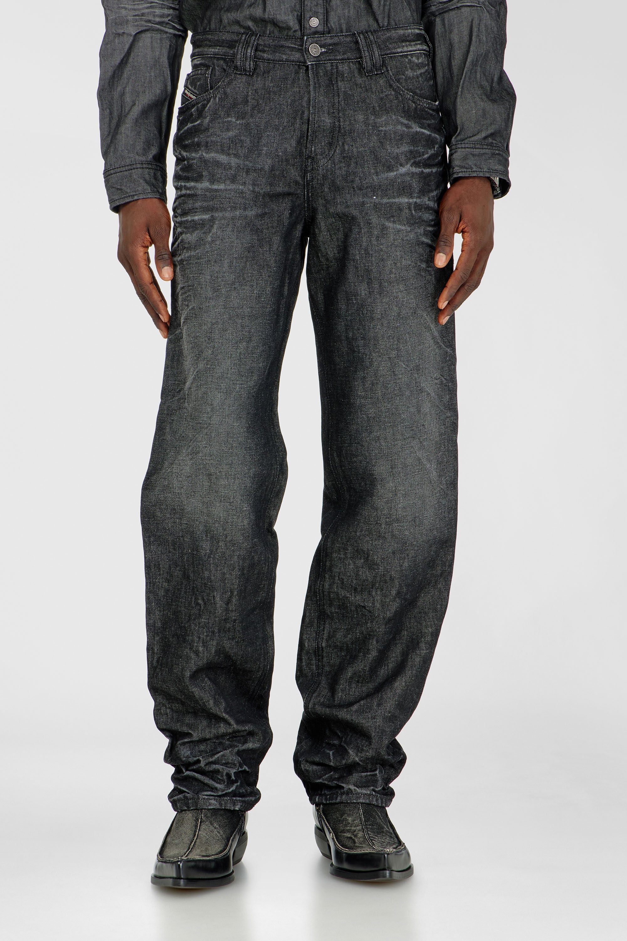 Diesel - Regular Jeans 1991 D-Voeed 09R39 Uomo, Nero/Grigio scuro - Image 4