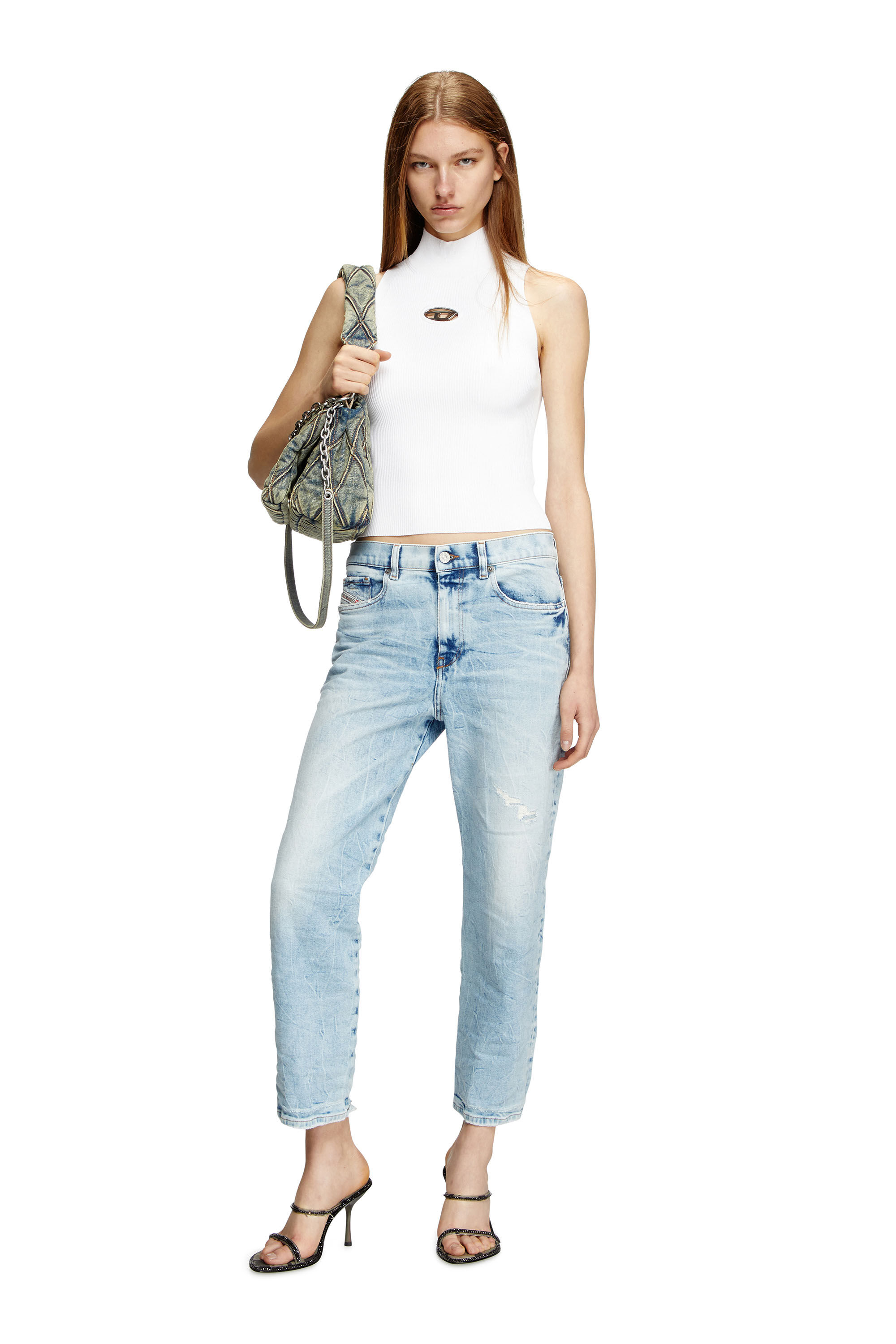 Top dolcevita a coste Donna | Bianco | Diesel