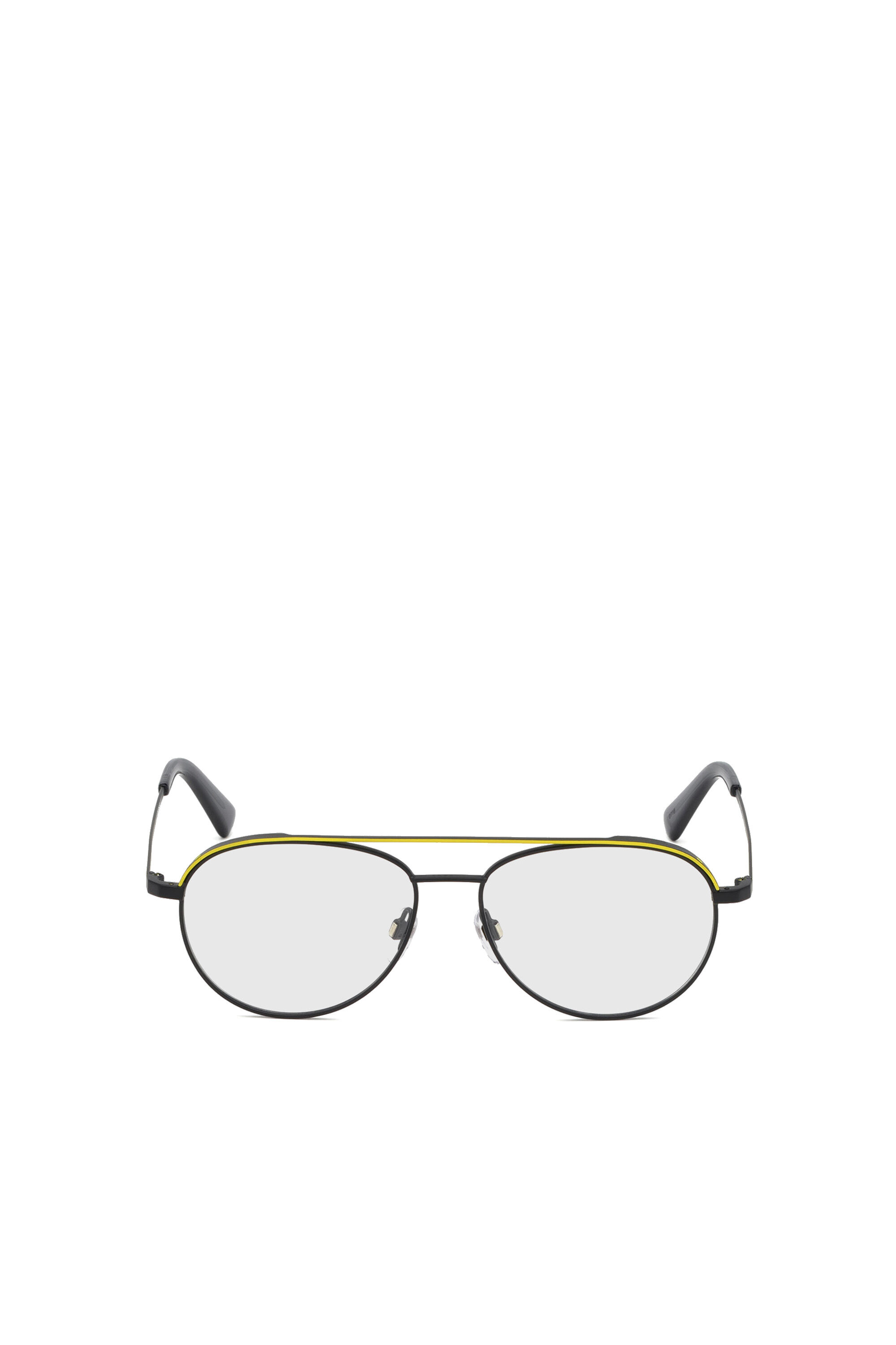Diesel - DL5305, Occhiale da vista pilot con doppio ponte Unisex in Giallo - 1