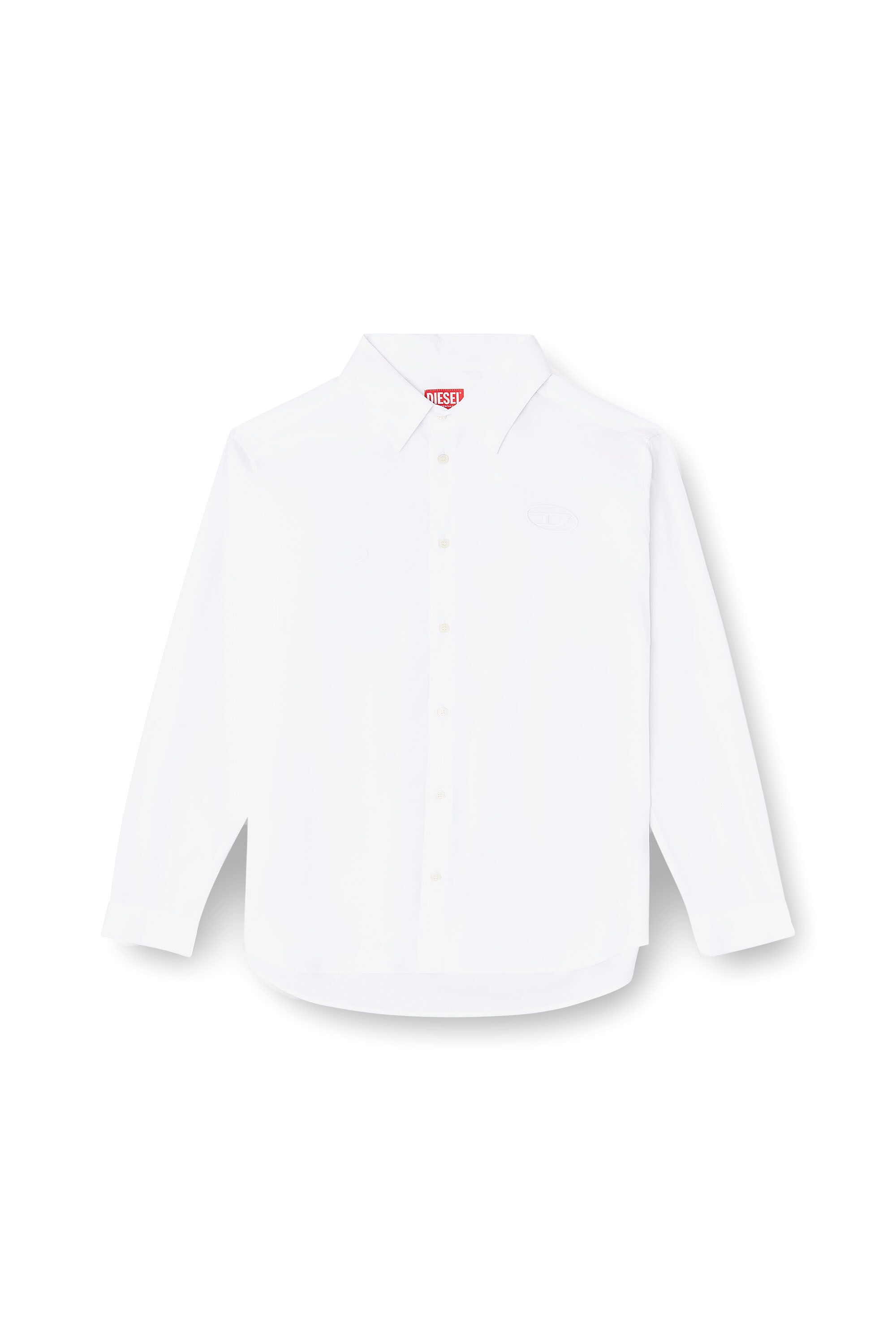 Diesel - S-SIMPLY-GSBH, Camicia in popeline elasticizzato con ricamo Uomo in Bianco - 2