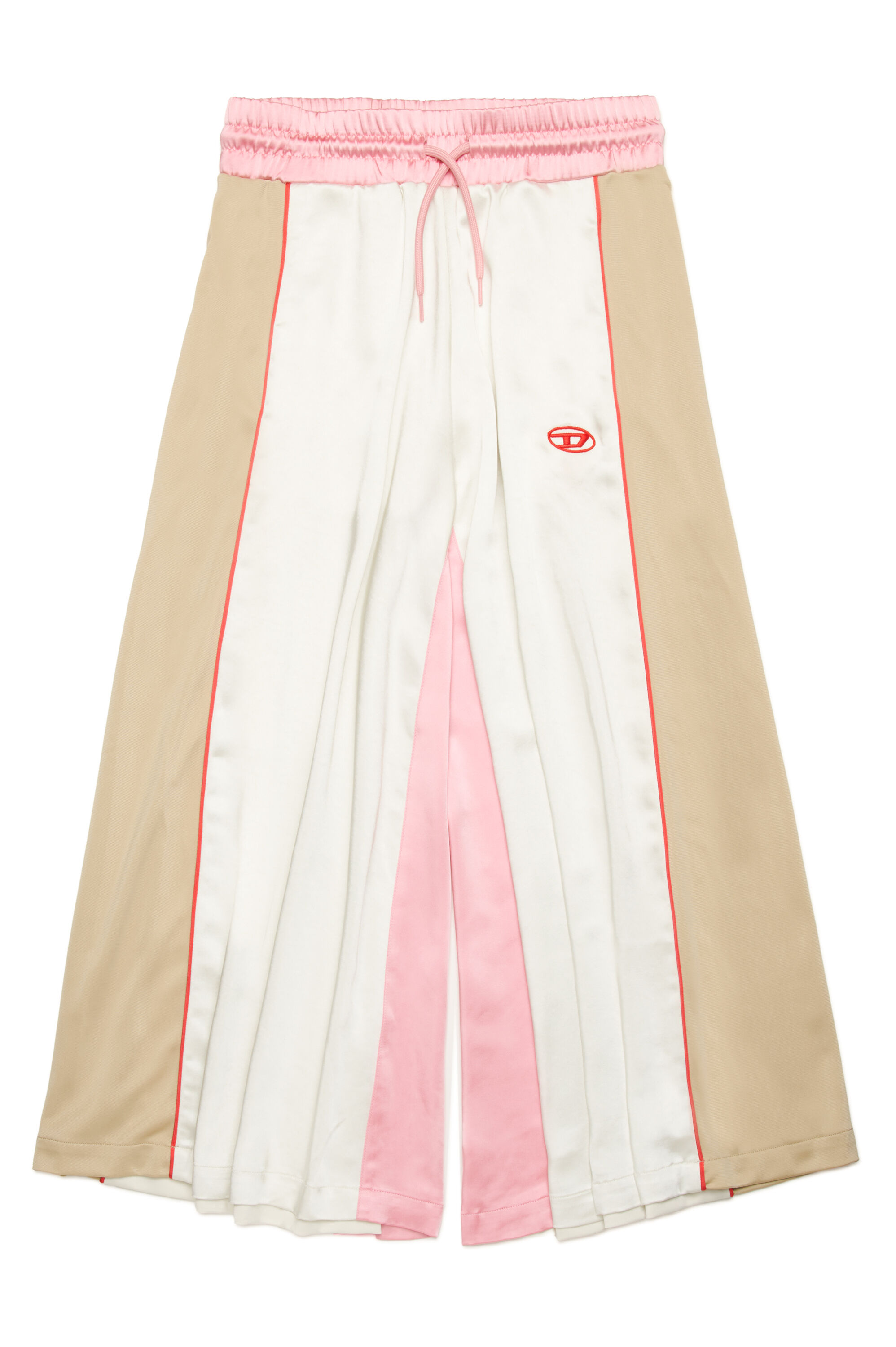 Diesel - PWILD, Pantaloni palazzo in raso e jersey Donna in Multicolor - 1