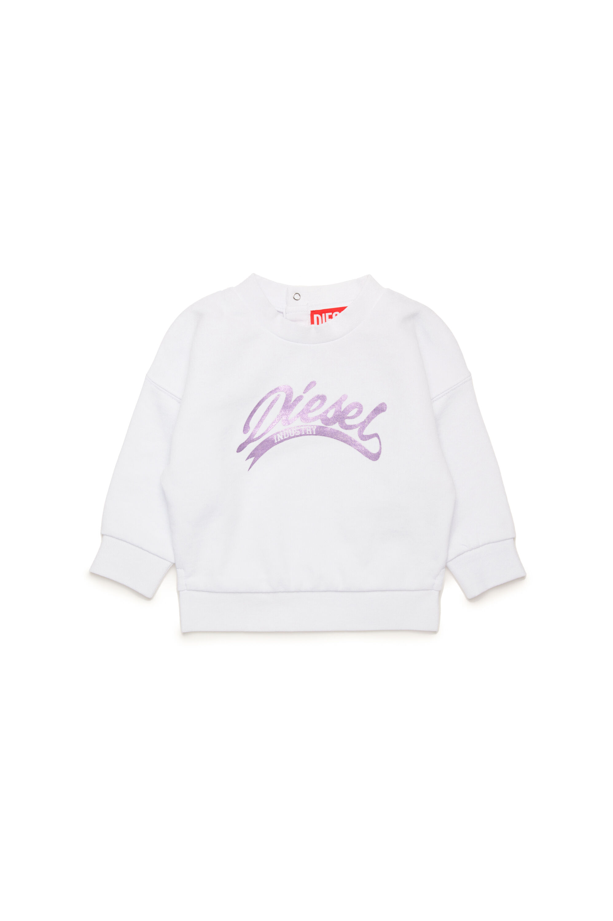Diesel - SFLOWERB, Felpa in cotone con logo metallizzato Donna in Bianco - 1