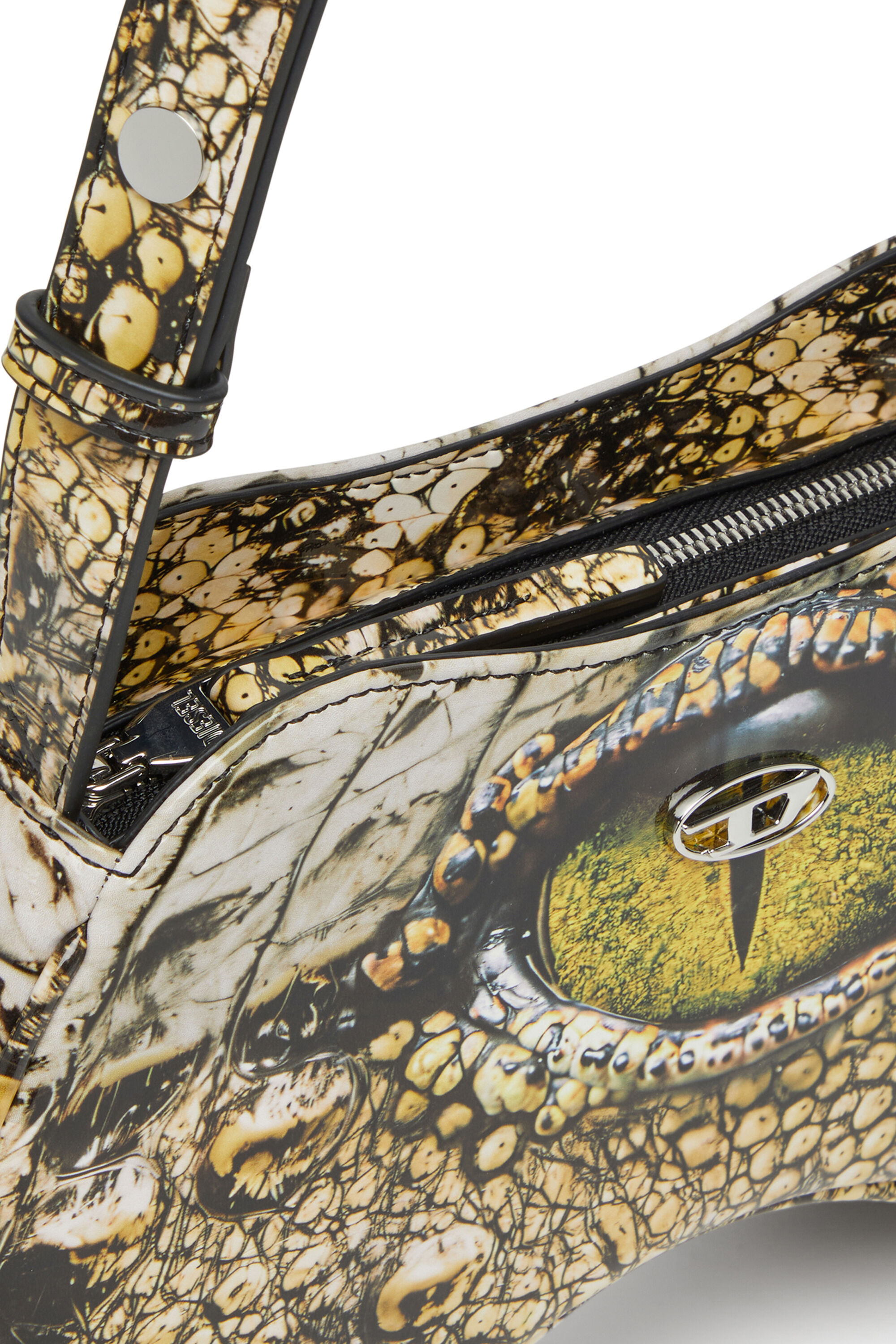 Diesel - PLAY SHOULDER, Play-Borsa a spalla lucida Donna in Giallo - 2