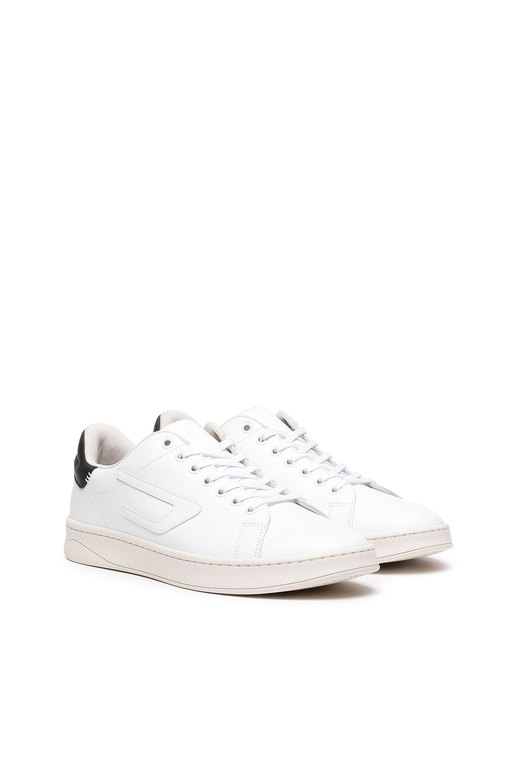 Sneakers basse da uomo in pelle con patch D Diesel S ATHENE LOW