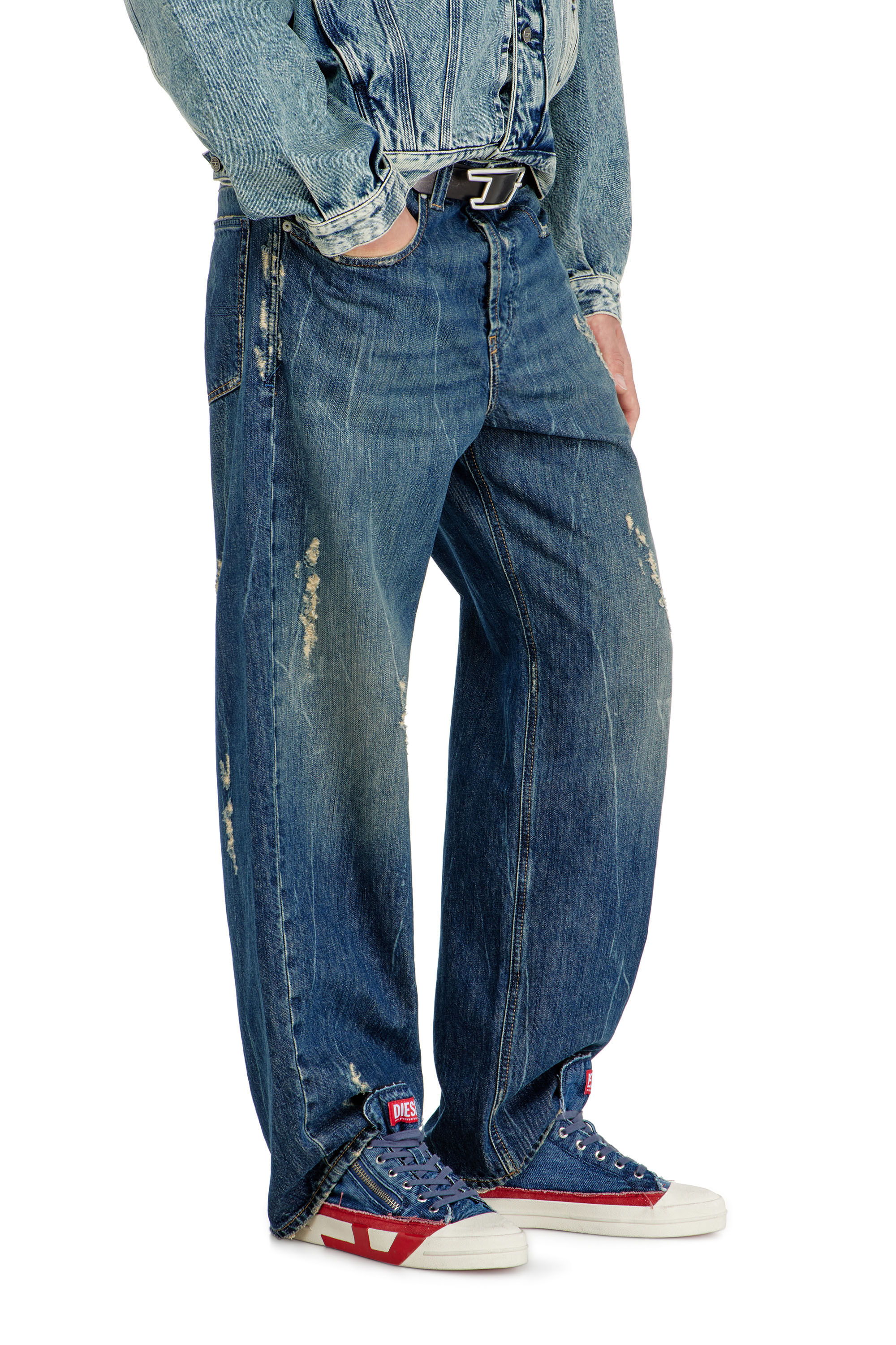Diesel - Relaxed Jeans 2001 D-Macro 09Q28 Uomo, Blu medio - Image 7