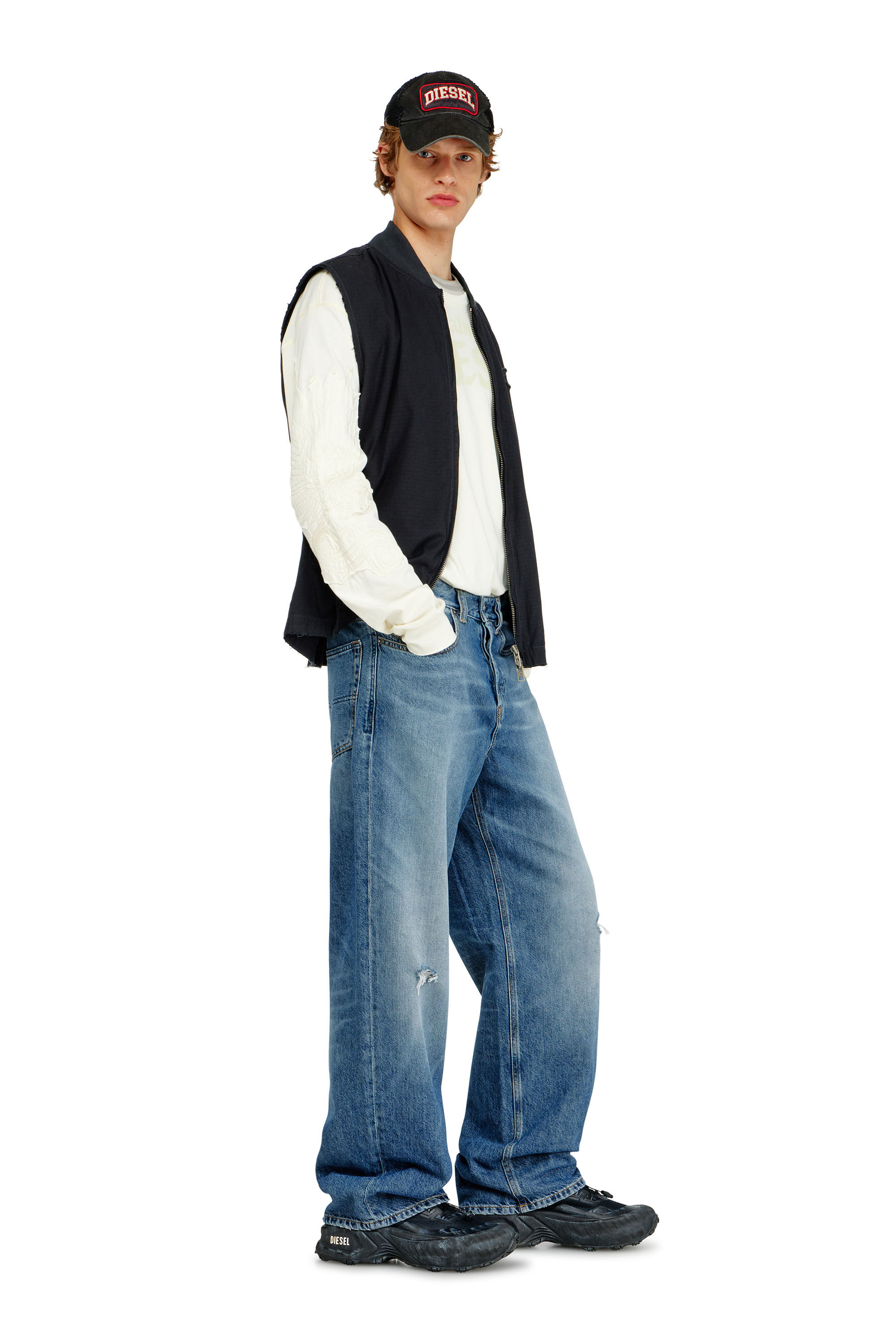 Diesel - Relaxed Jeans 2001 D-Macro 09P61 Uomo, Blu medio - Image 1