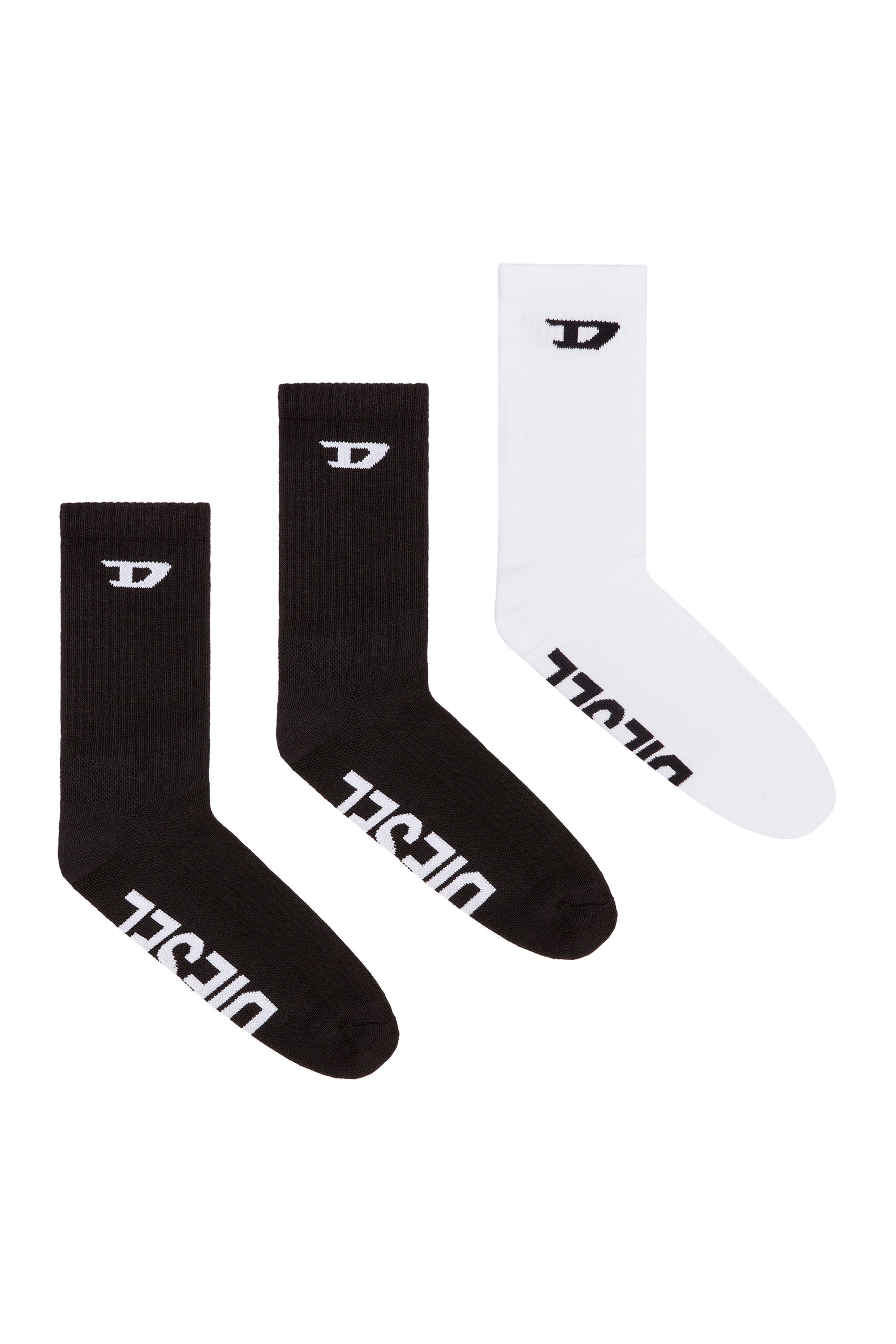 Diesel - SKM-D-CREW-SPORT-SOCKS, Nero/Bianco - Image 1