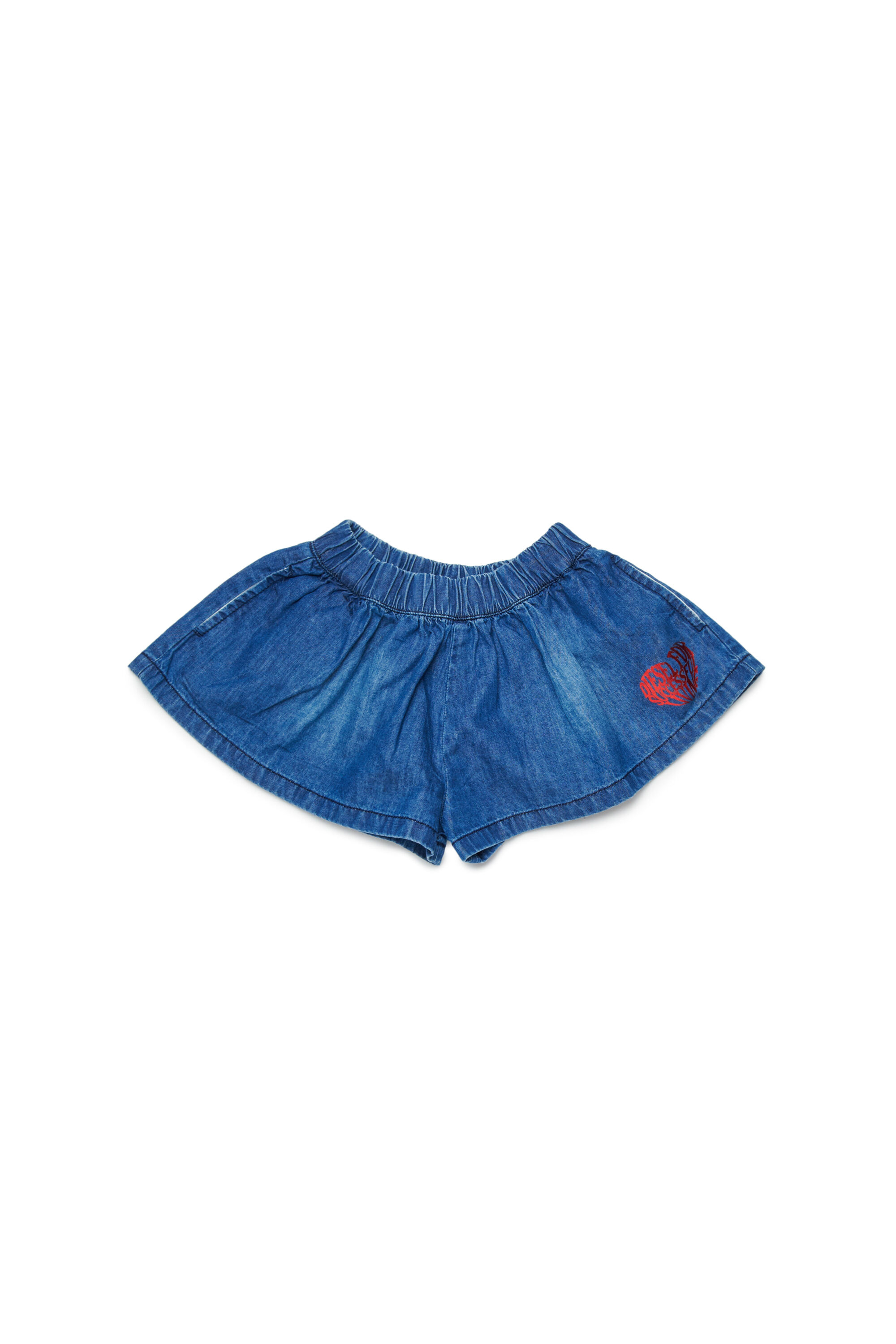 Diesel - PIXIB, Shorts di denim con stampa a cuori Donna in Blu - 1