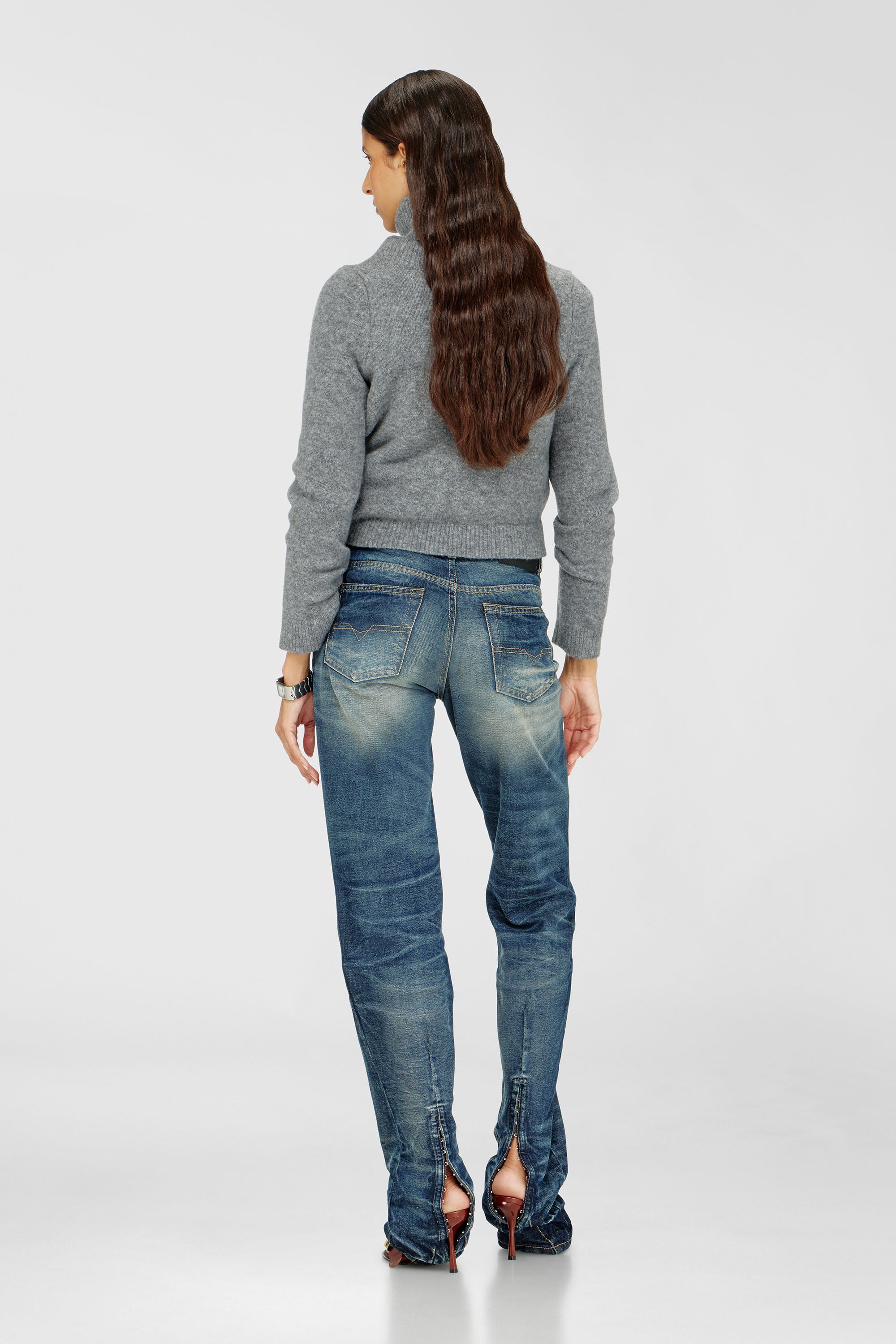 Diesel - Regular Jeans D-Heel 0DBFC Donna, Blu medio - Image 3