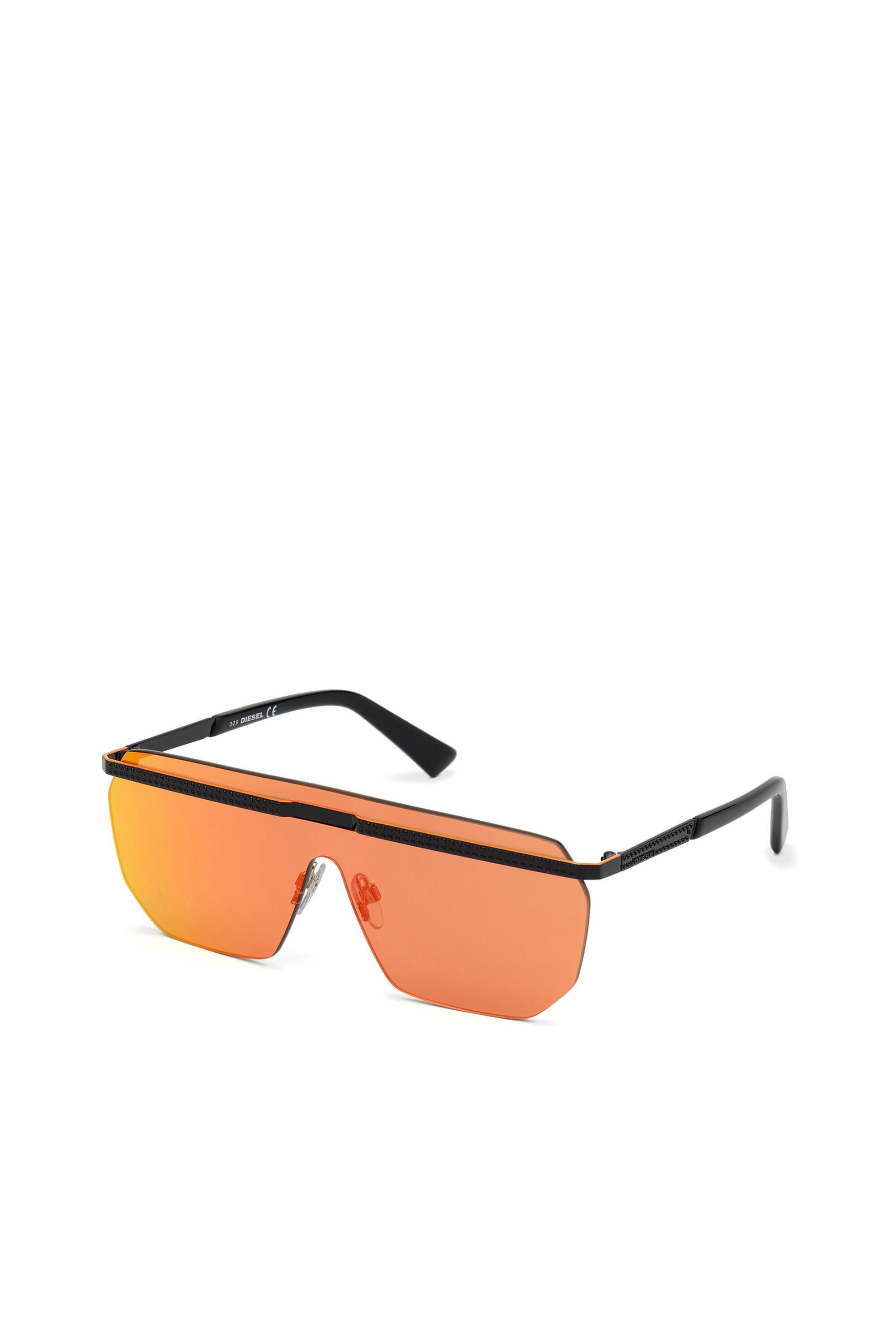Diesel - DL0259, Mascherina unisex con lente in nylon tagliata a vivo Unisex in Arancione - 2