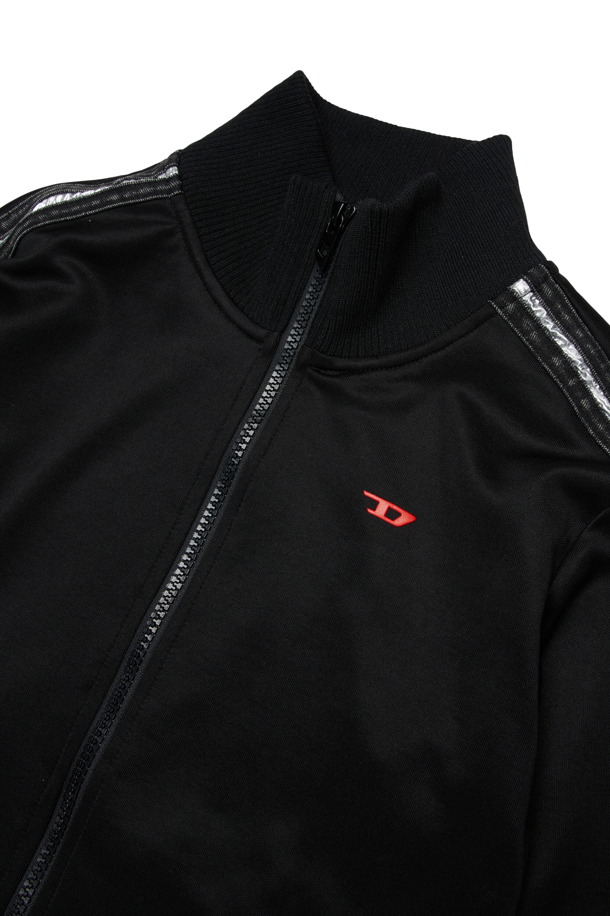 Diesel - SACARON, Felpa con zip e dettaglio logo Uomo in Nero - 3