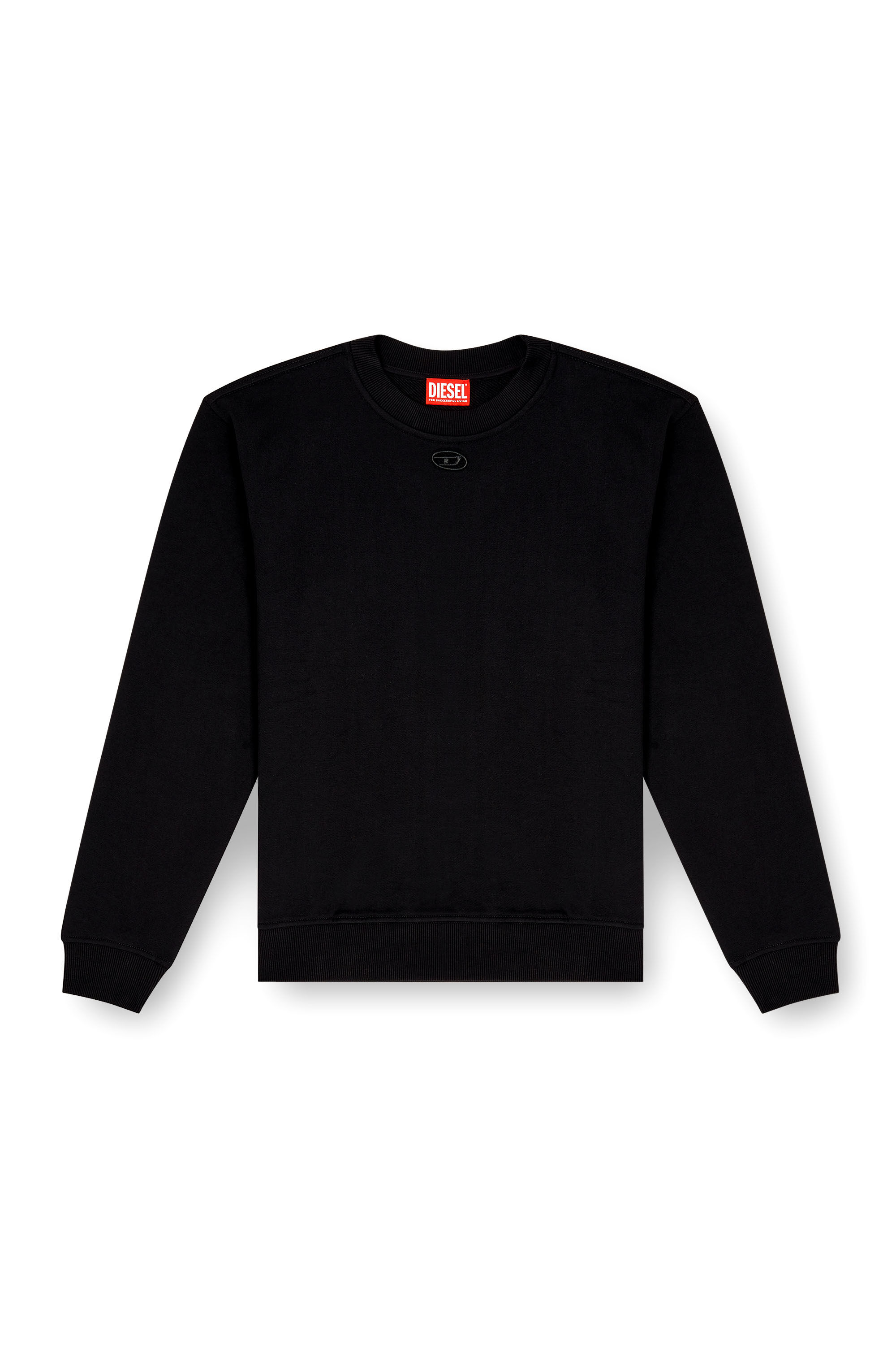 Diesel - F-NORMY-OD, Felpa in cotone con ricamo Oval D Donna in Nero - 2