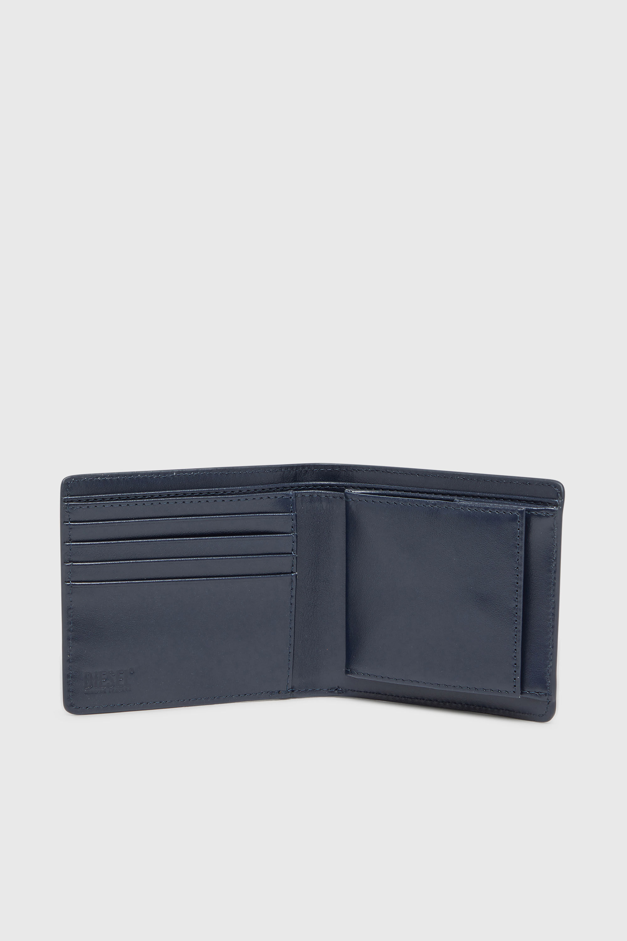 Diesel - HOLI-D BI FOLD COIN S 3D, Portafoglio a libro in pelle Unisex in Blu - 3