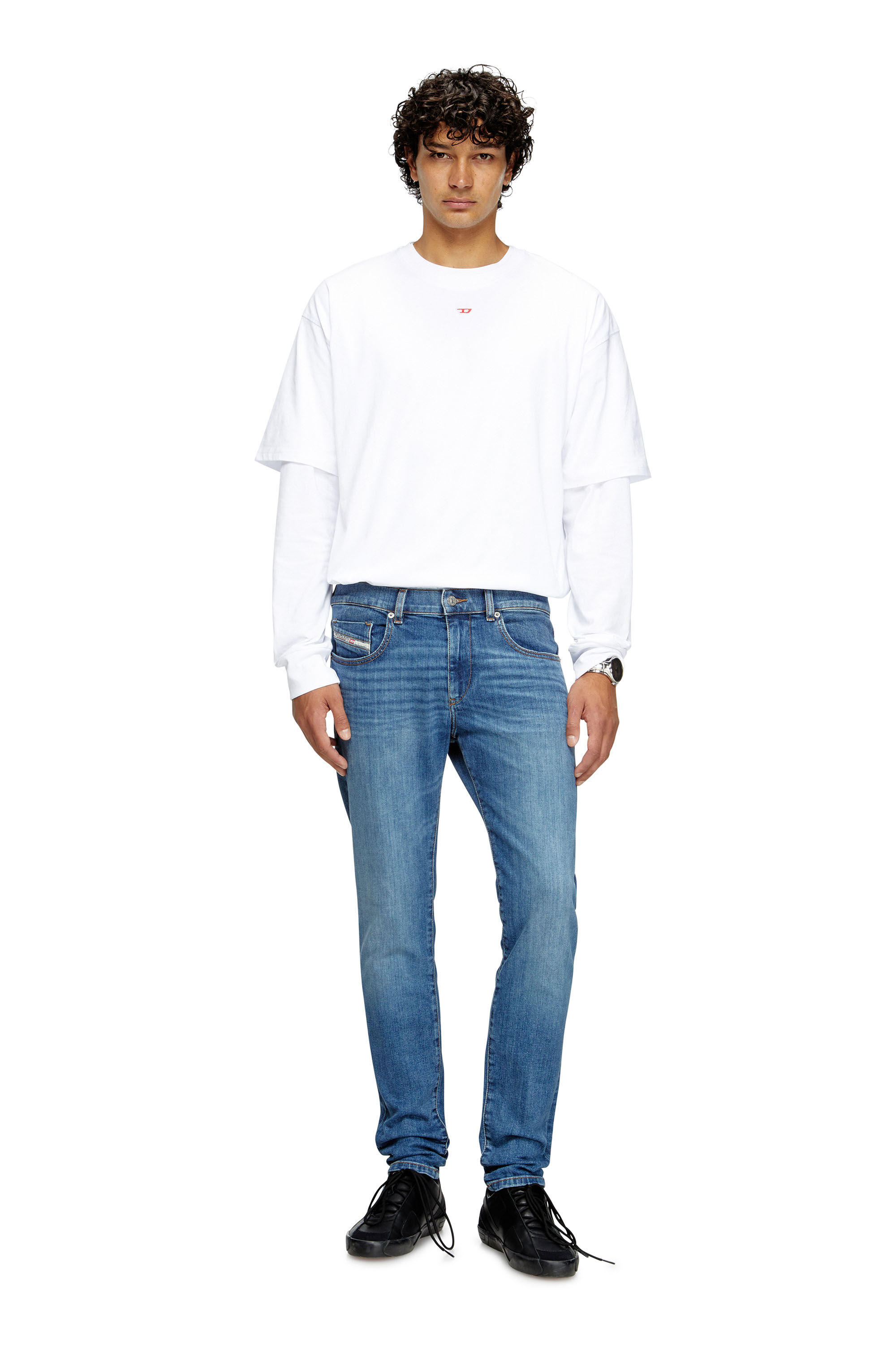 Diesel - Slim Jeans 2019 D-Strukt 0KIAL Uomo, Blu Chiaro - Image 1