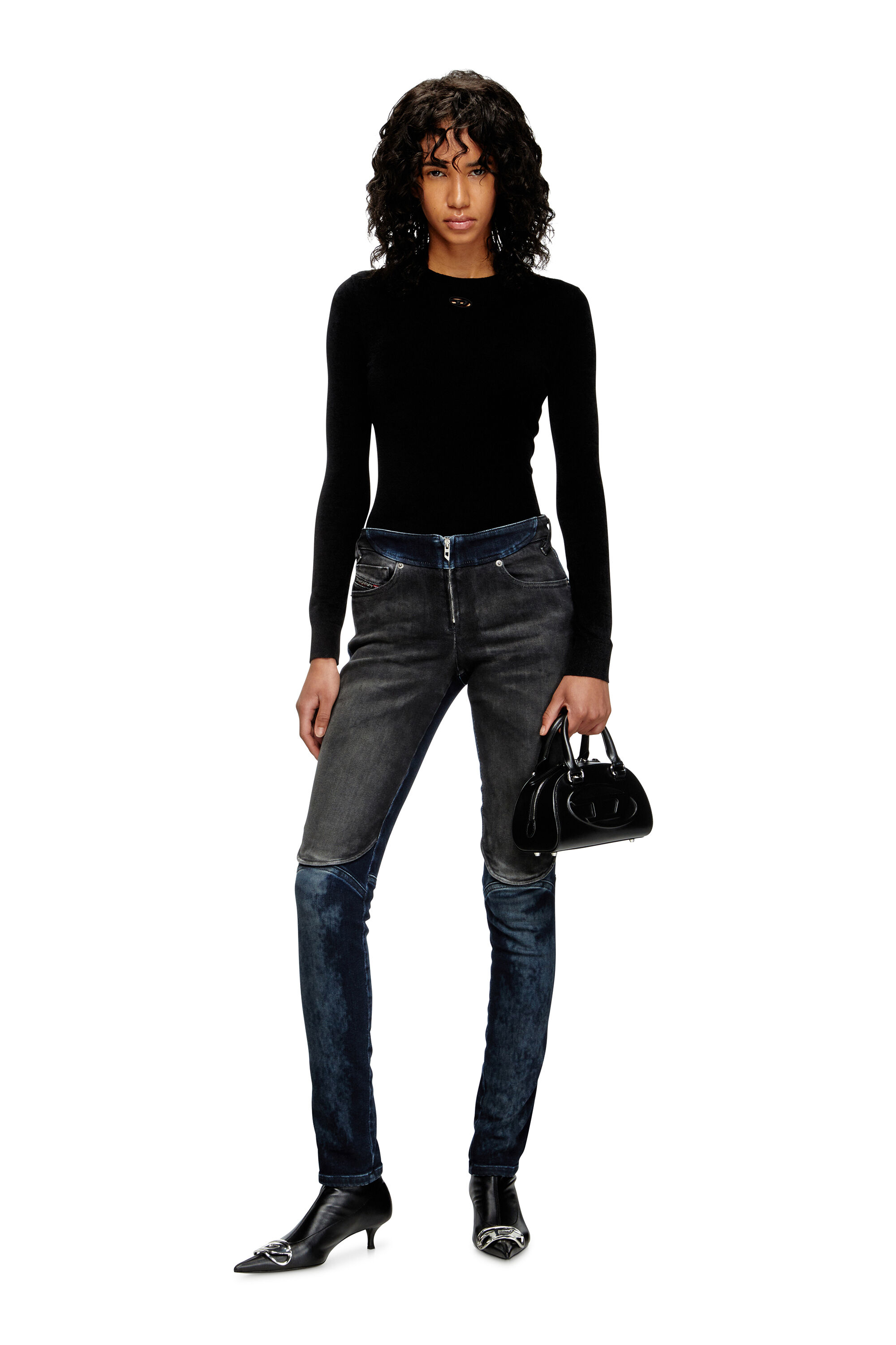 Diesel - 1DR DOME CROSSBODY, 1DR Dome-Borsa bowling mini in pelle Donna in Nero - 6