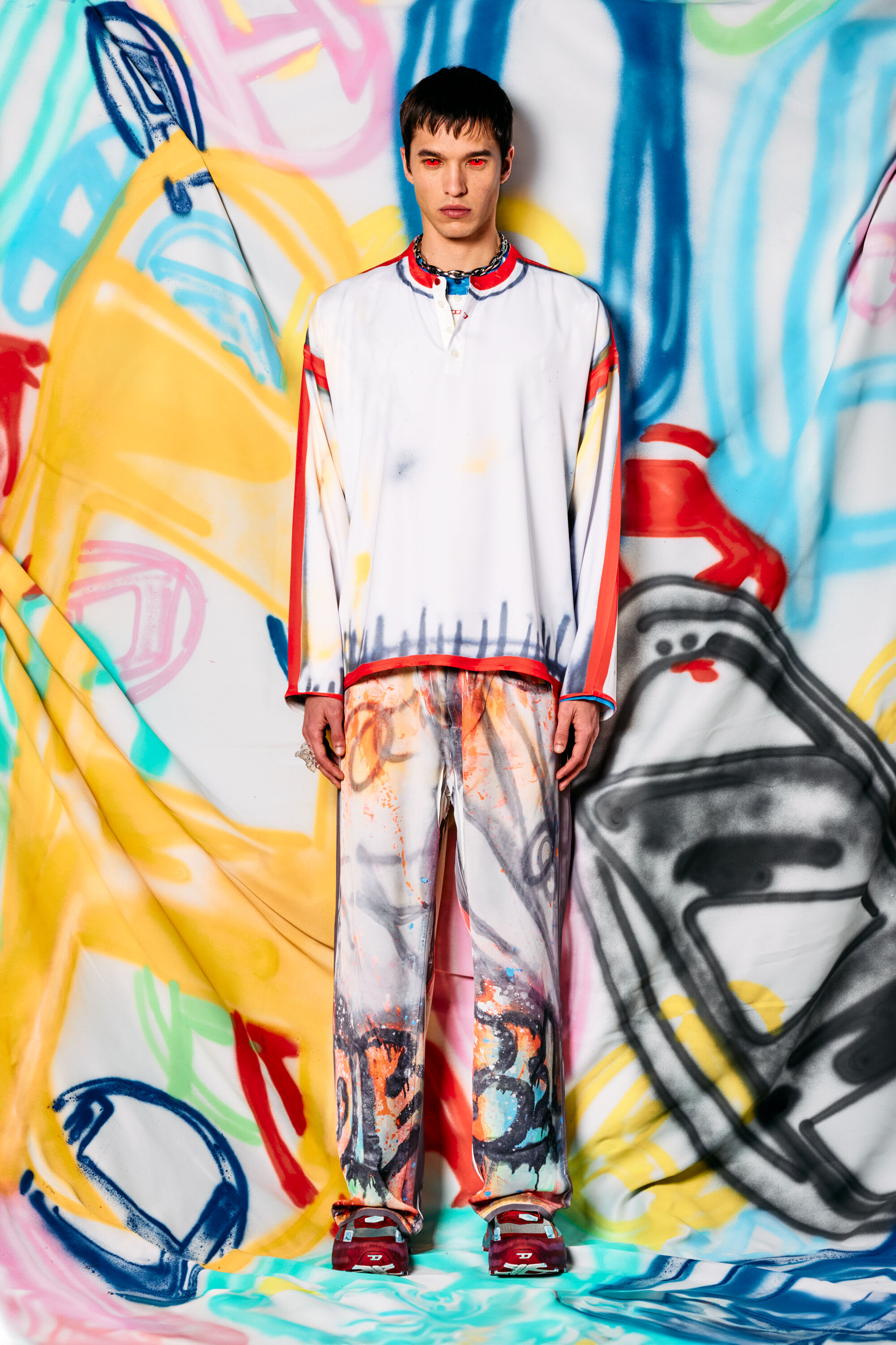 Diesel - T-OLAVI-A-SER-GRAFFITI-USA, Top con stampa graffiti Unisex in Multicolor - 1