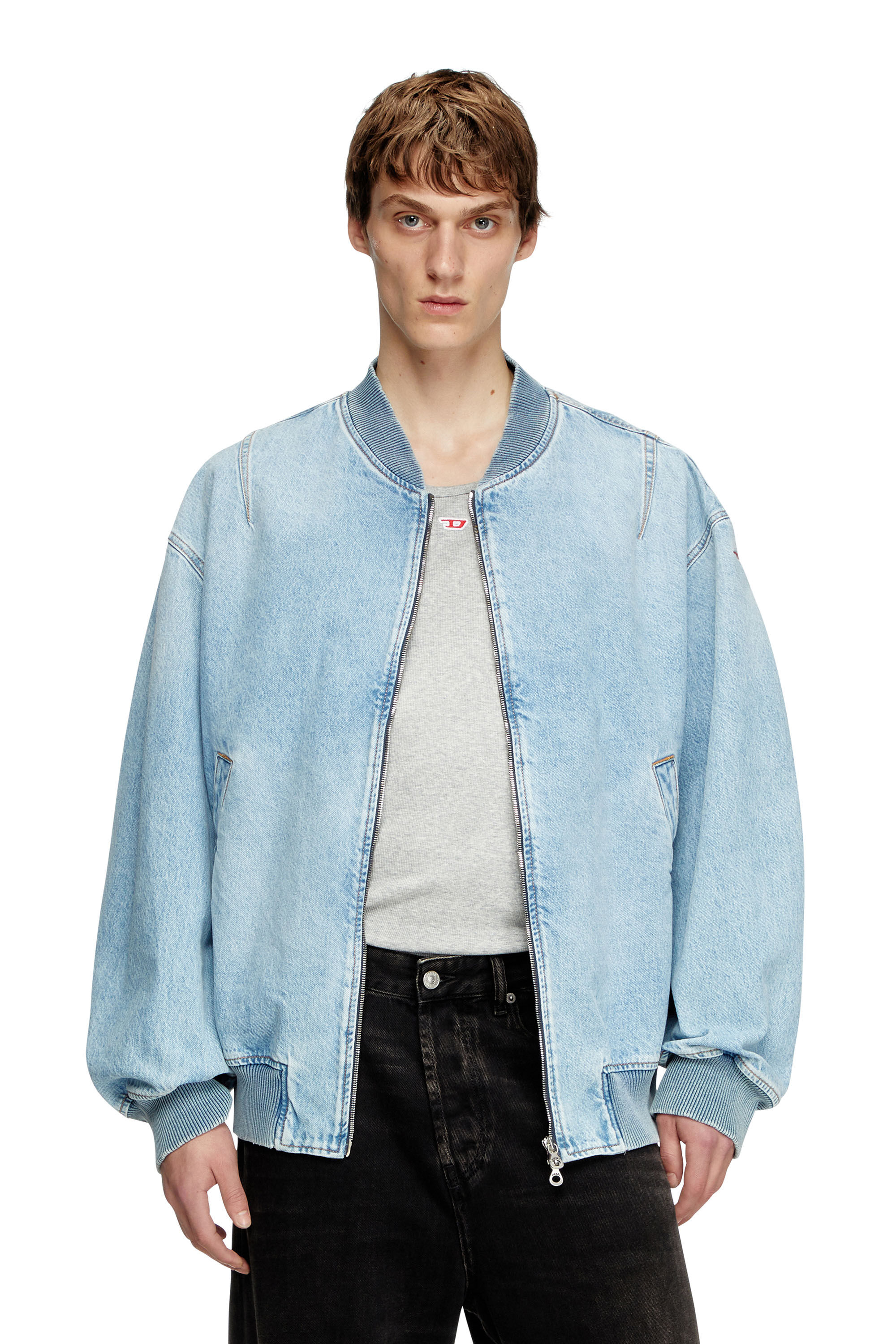 Diesel - D-VINZ, Bomber in denim Uomo in Blu - 3