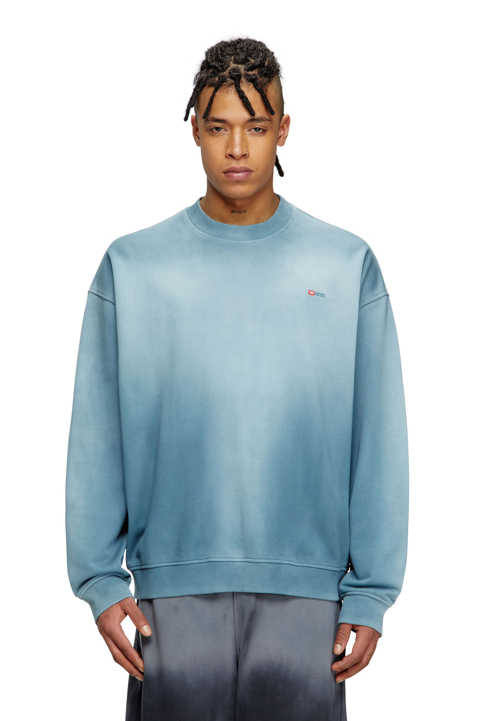 Diesel - S-BOXT-R4, Felpa con micro logo ricamato Uomo in Blu - 3