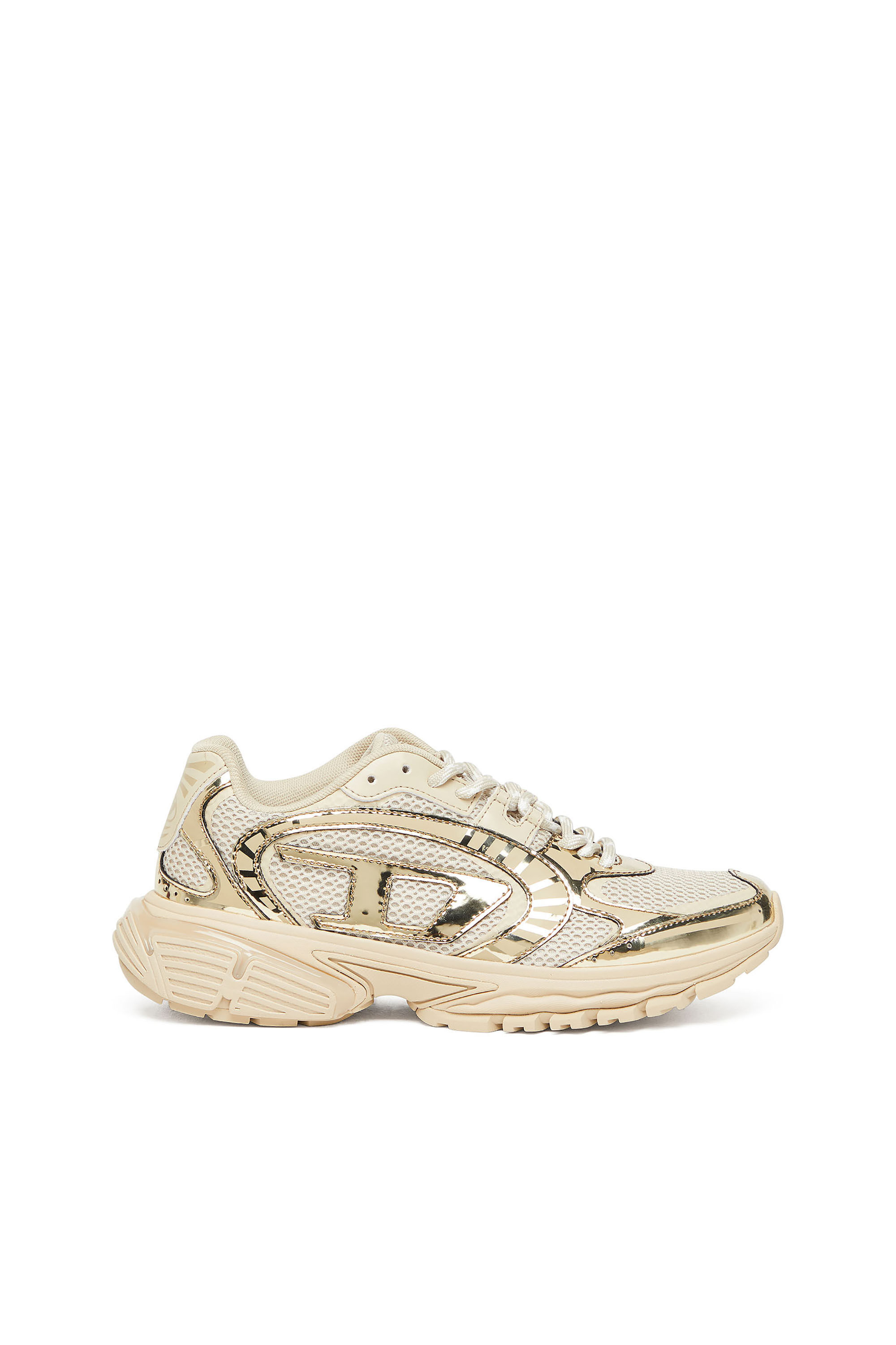 Diesel - S-PRO-V-DENSE LOW W, S-Pro-V-Dense-Sneaker in rete metallizzata con logo Oval D Donna in Beige - 1