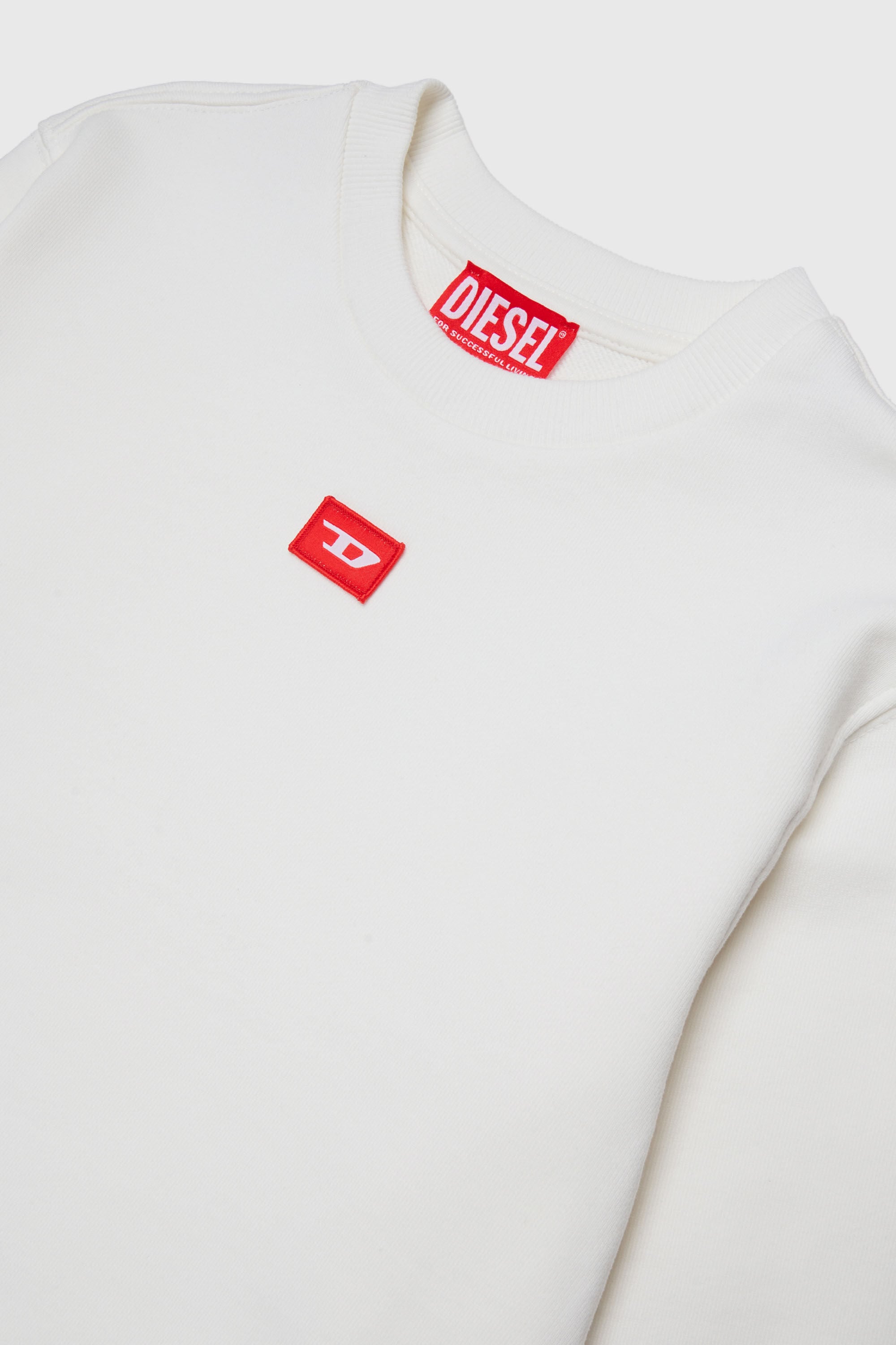 Diesel - SXGIN OVER, Felpa con piccolo logo applicato Unisex in Bianco - 3