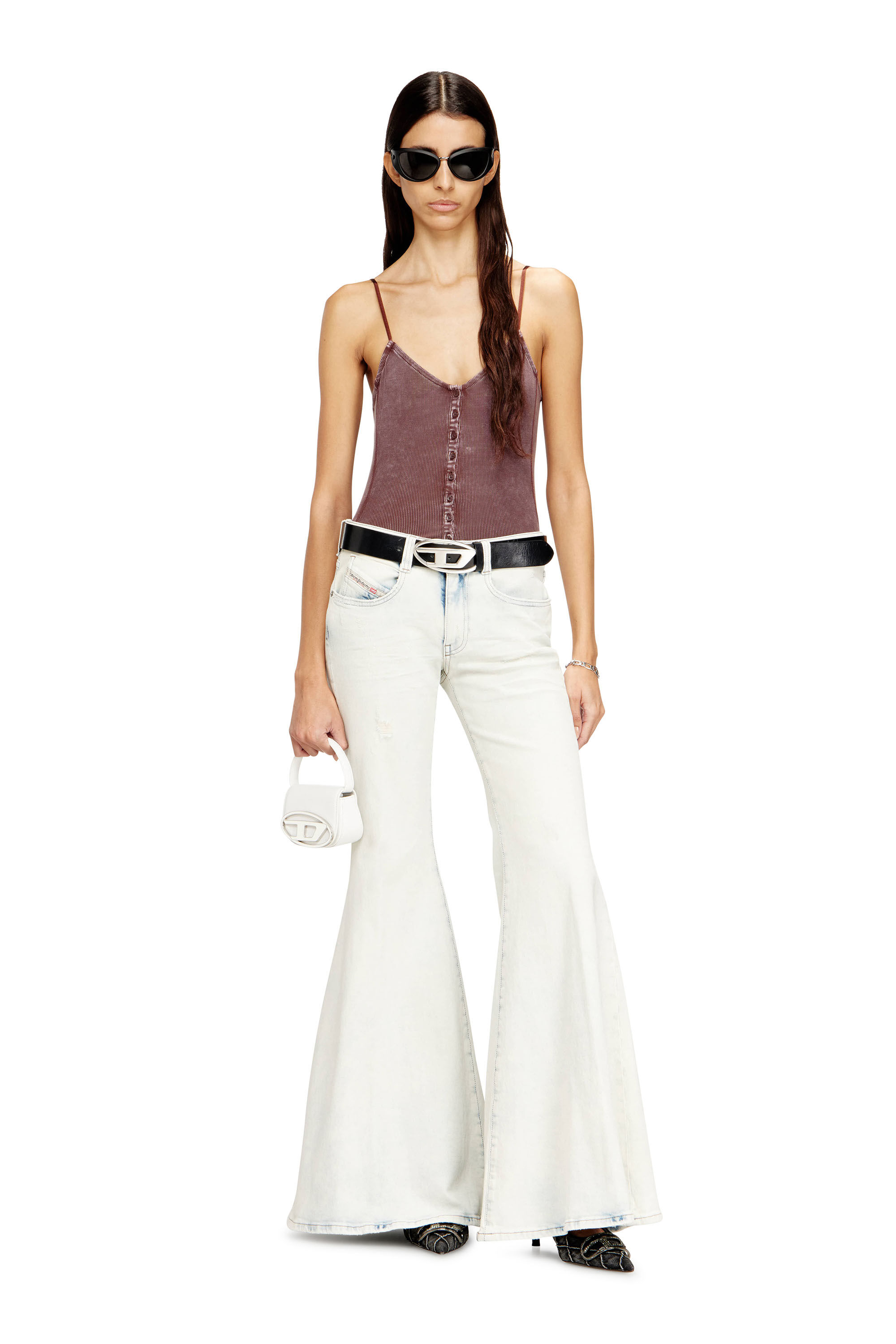 Diesel - 1DR XS, 1DR XS-Iconica mini borsa con placca D logo Donna in Bianco - 6