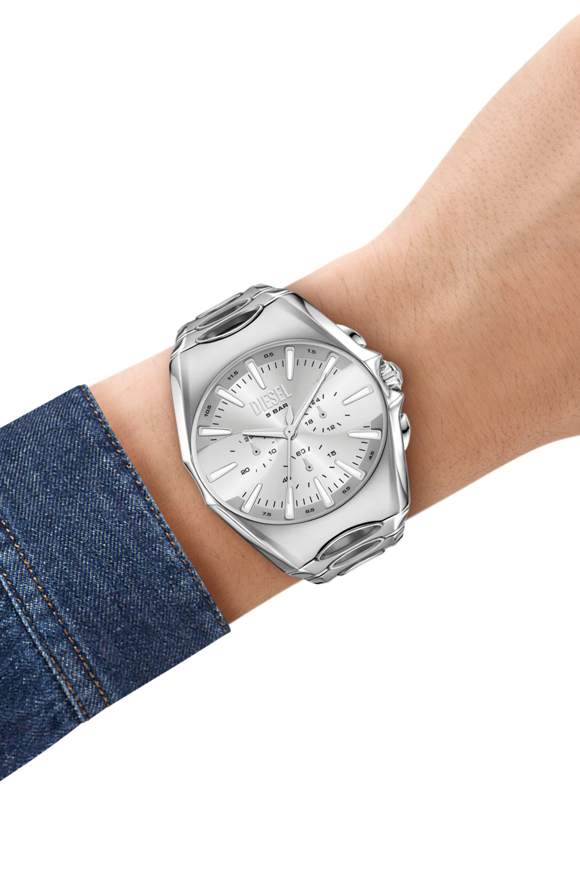 Diesel - DZ4694 WATCH, Man's D-Curve stainless steel watch in Silver - 4