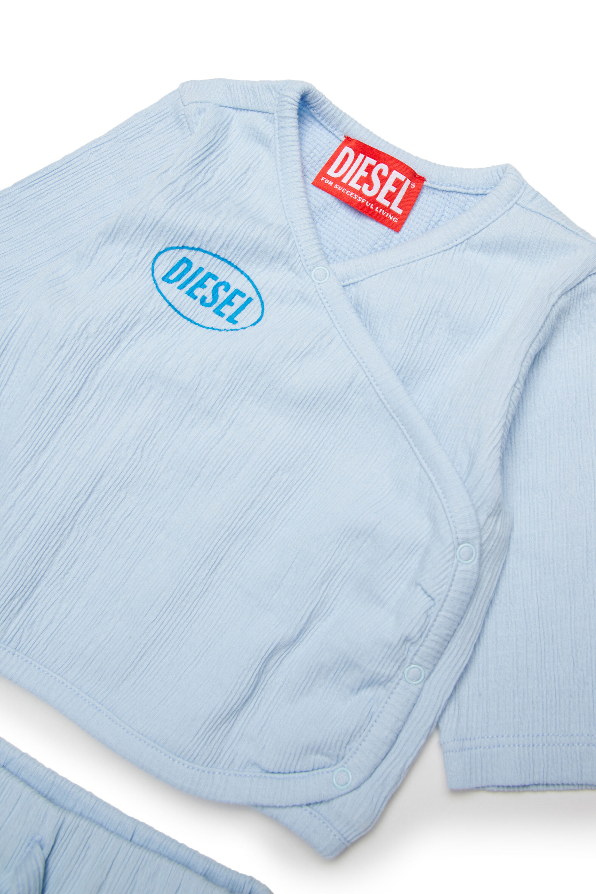 Diesel - STSIDE-NB-SET, Completo jumpsuit in cotone testurizzato Unisex in Blu - 3