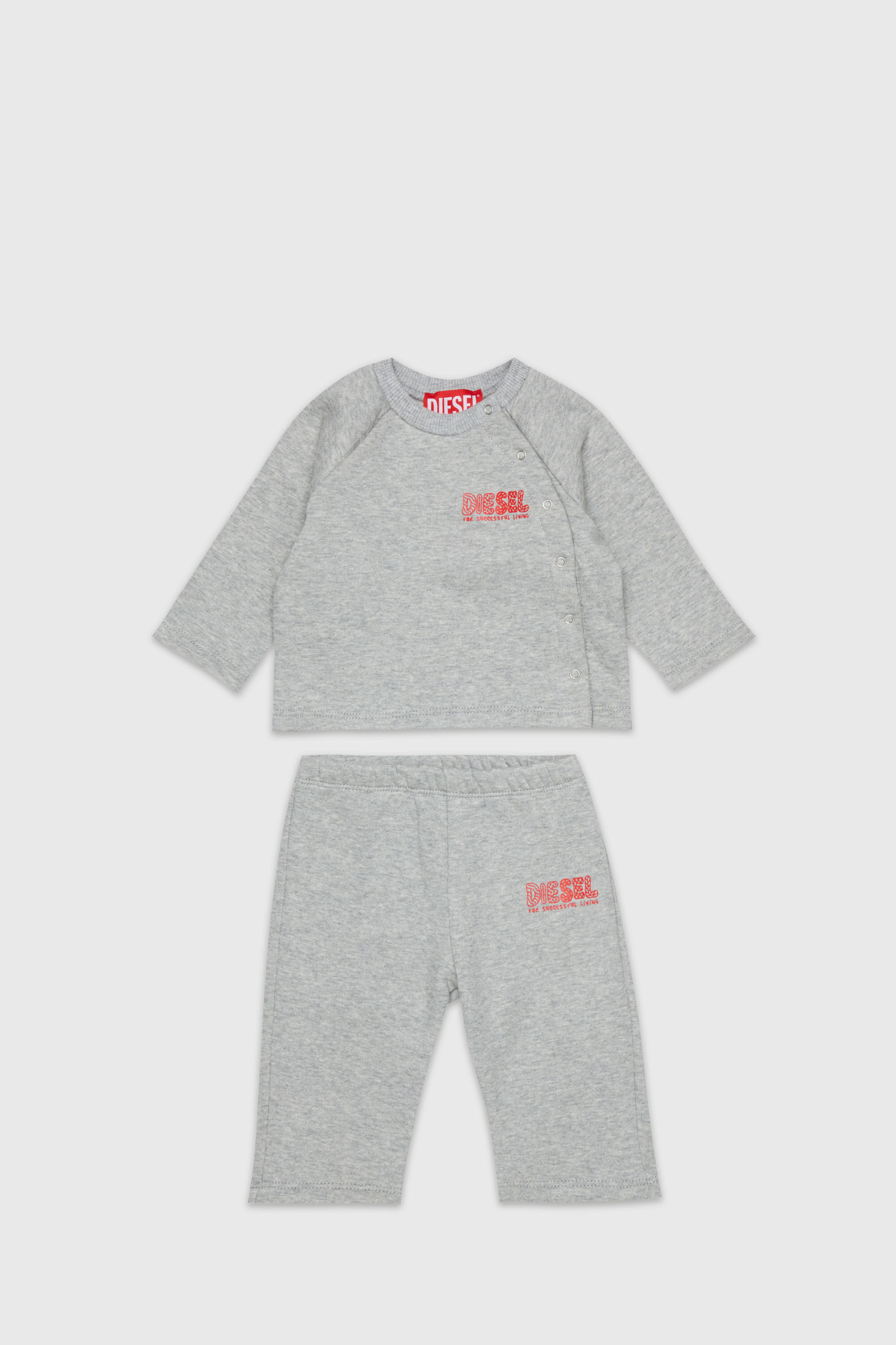 Diesel - SLUPY-SET-NB, Set neonato con stampa logo Unisex in Grigio - 1