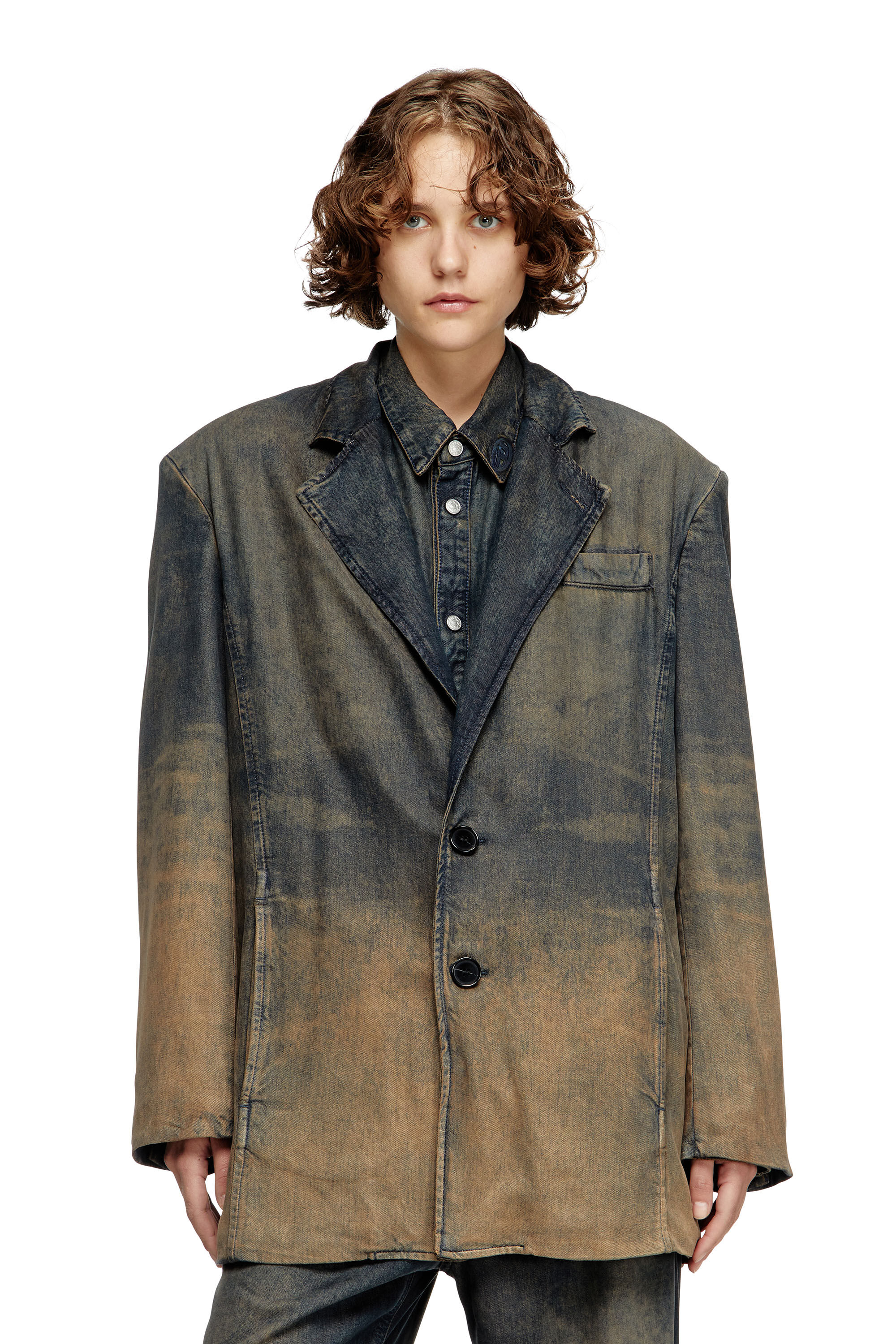 Diesel - D-REG-S, Blazer in denim fluido dégradé Unisex in Blu - 6