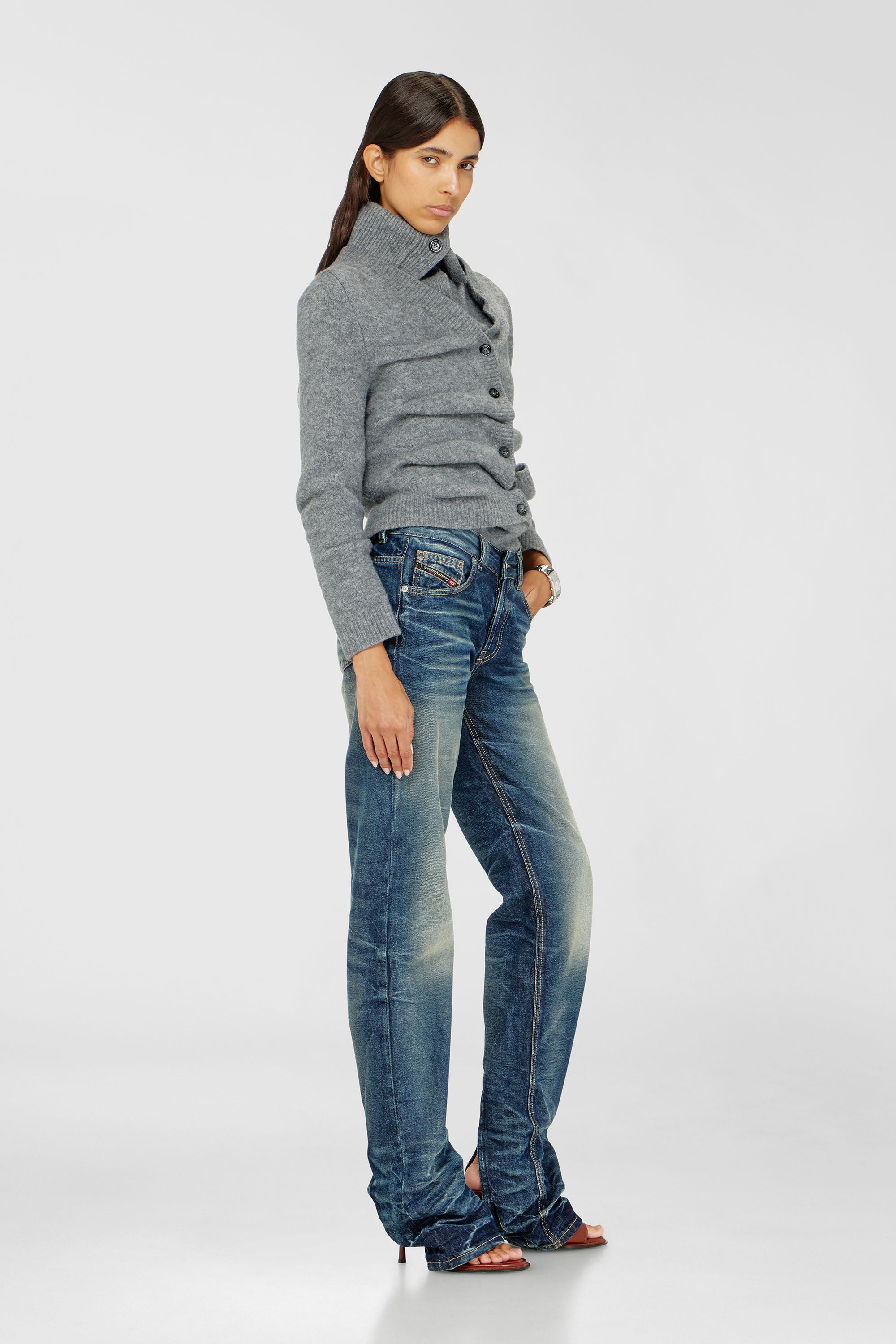Diesel - Regular Jeans D-Heel 0DBFC Donna, Blu medio - Image 2