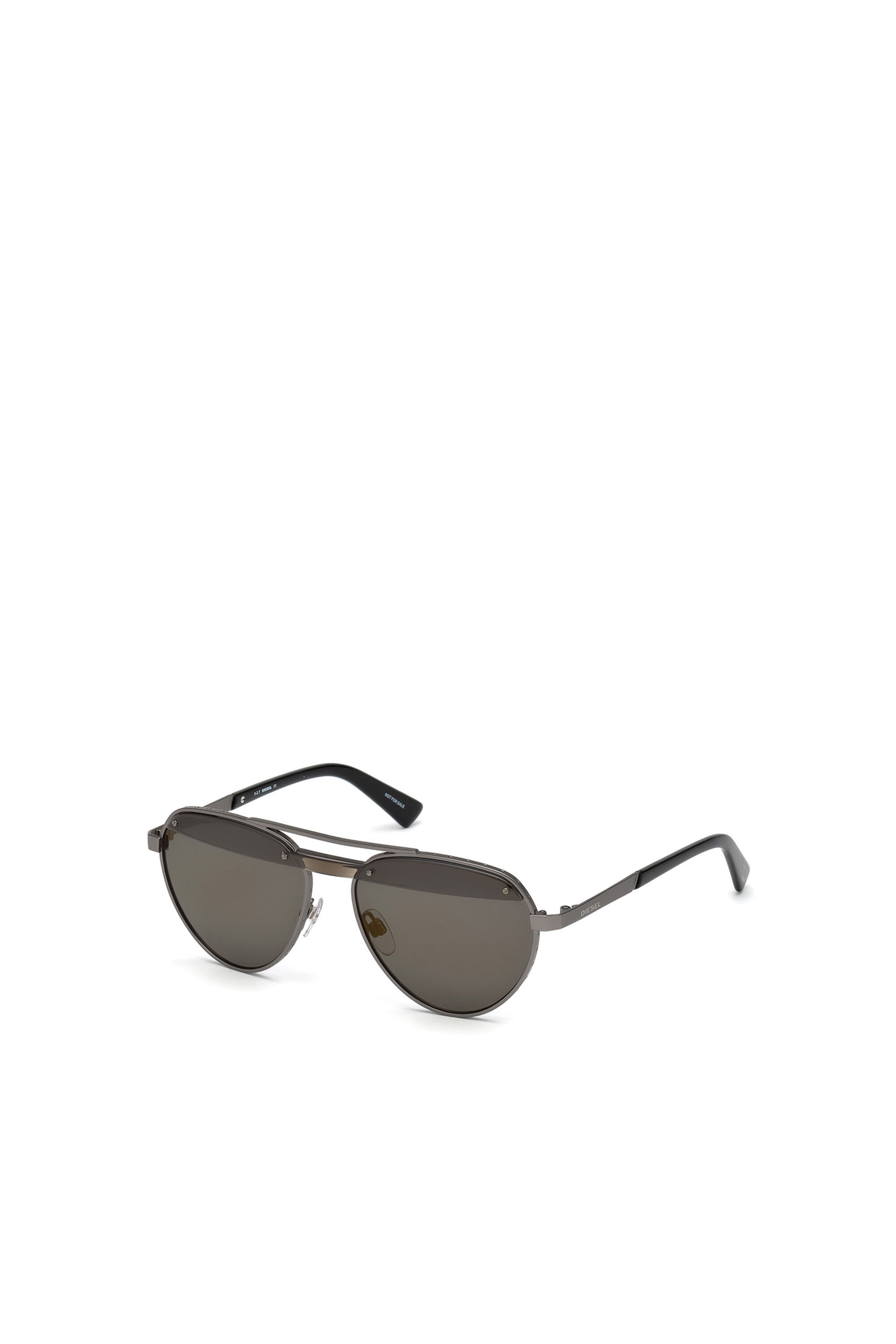 Diesel - DL0261, Occhiali da aviatore con dettaglio obliquo Unisex in Nero - 2