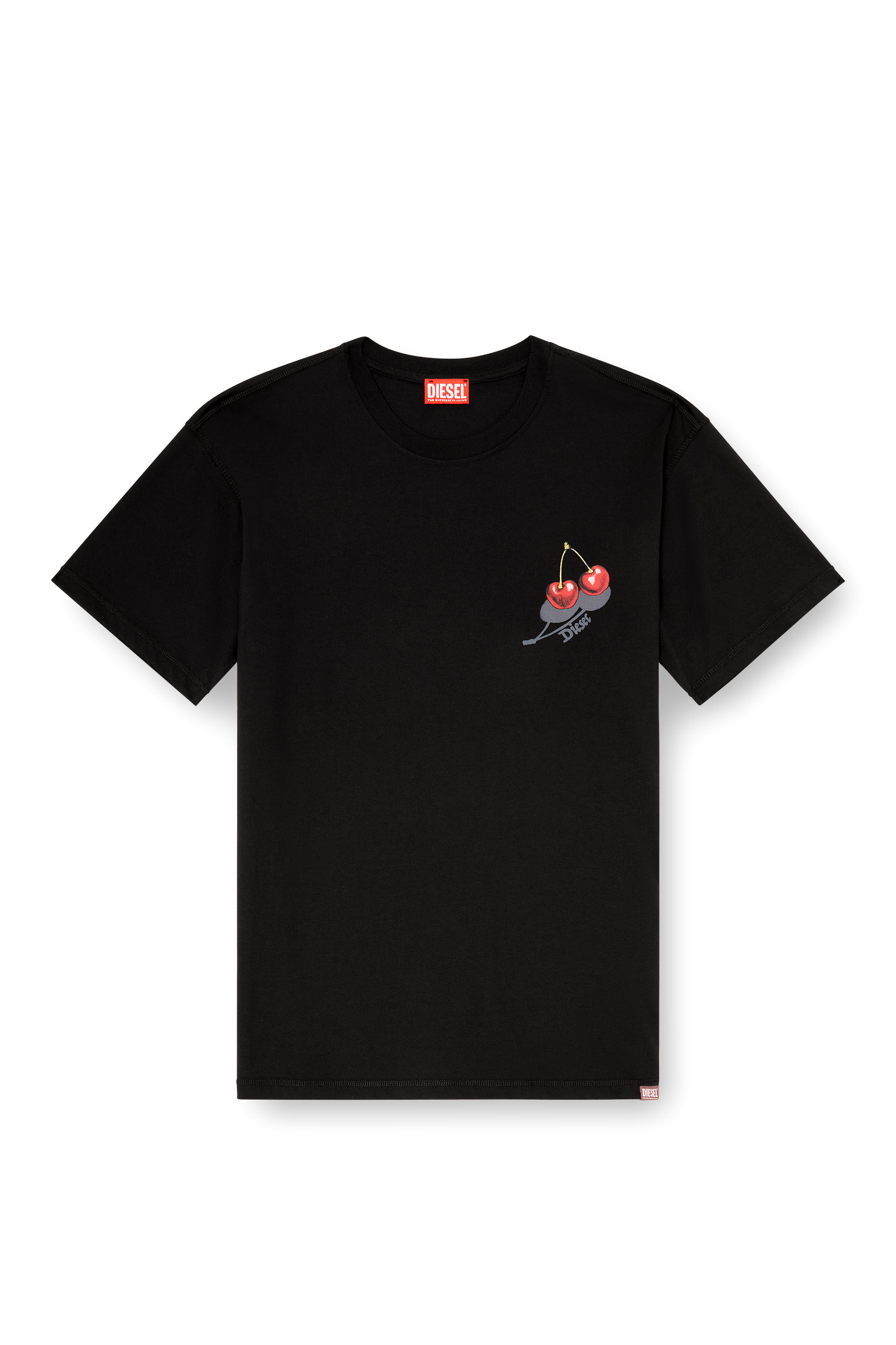 Diesel - SV-T-NORM-CHER, T-shirt in cotone con grafica di ciliegie Unisex in Nero - 2