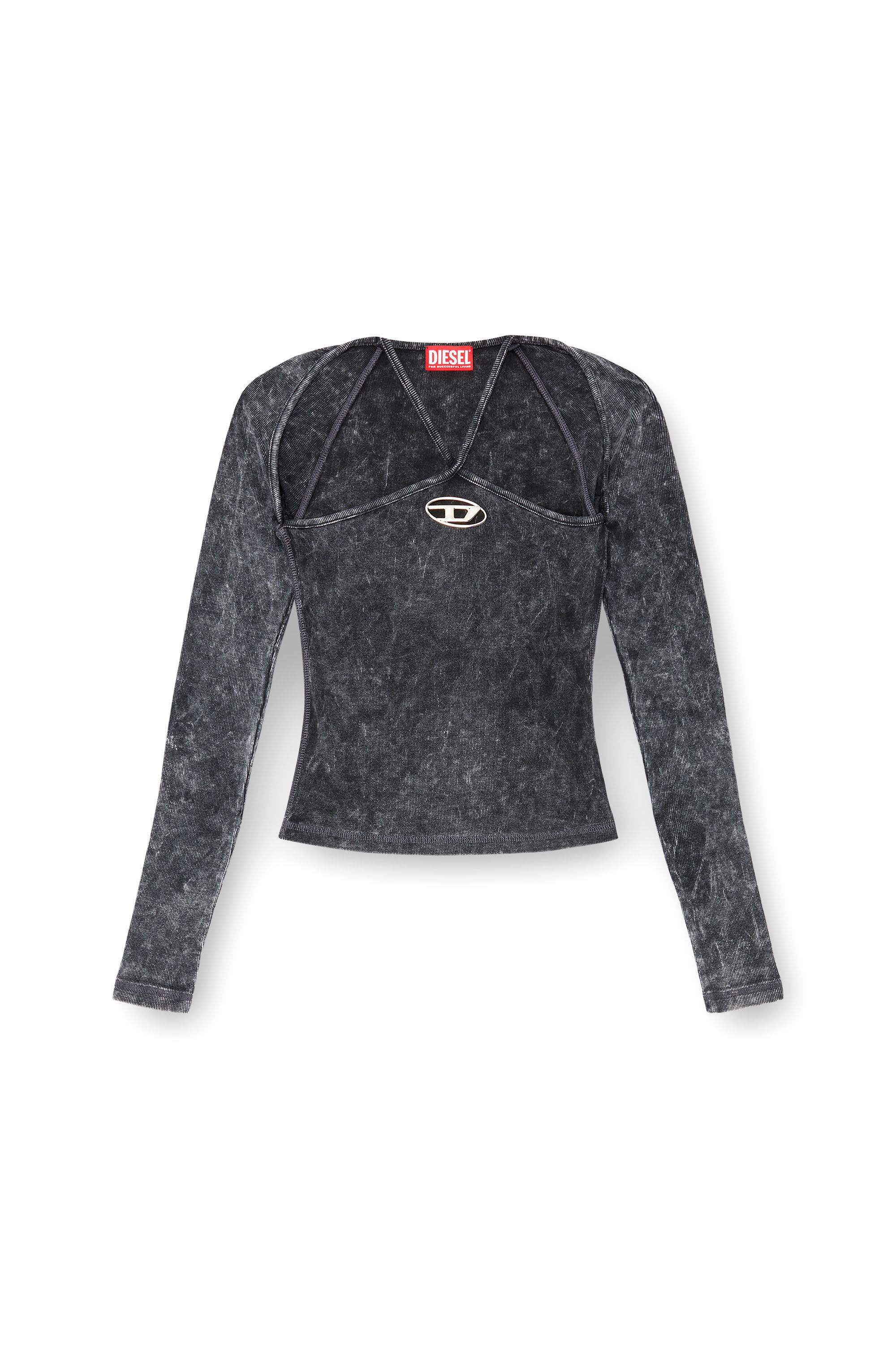 Maglia a coste con spalline incrociate Donna | Nero | Diesel