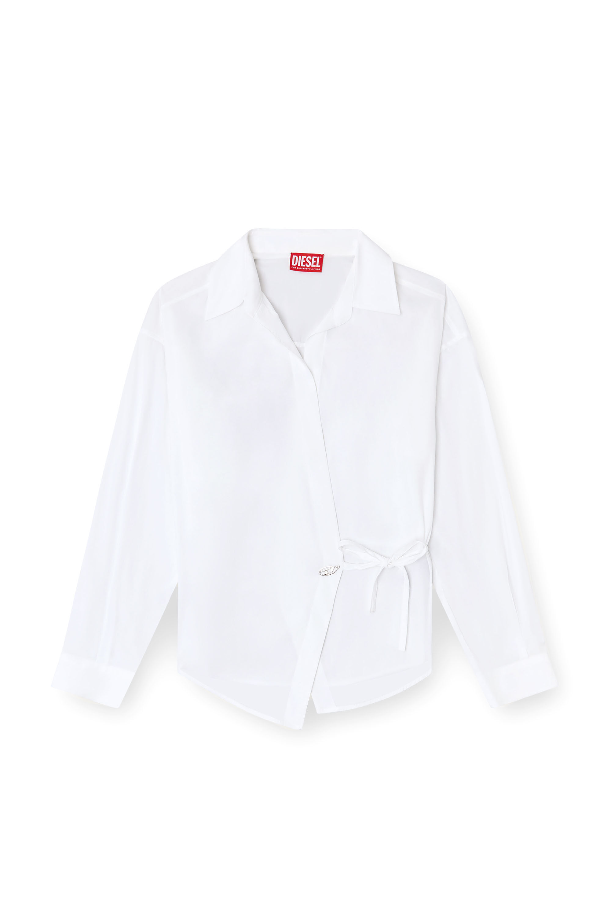 Diesel - C-DELPHI, Camicia a portafoglio con charm logo Donna in Bianco - 2
