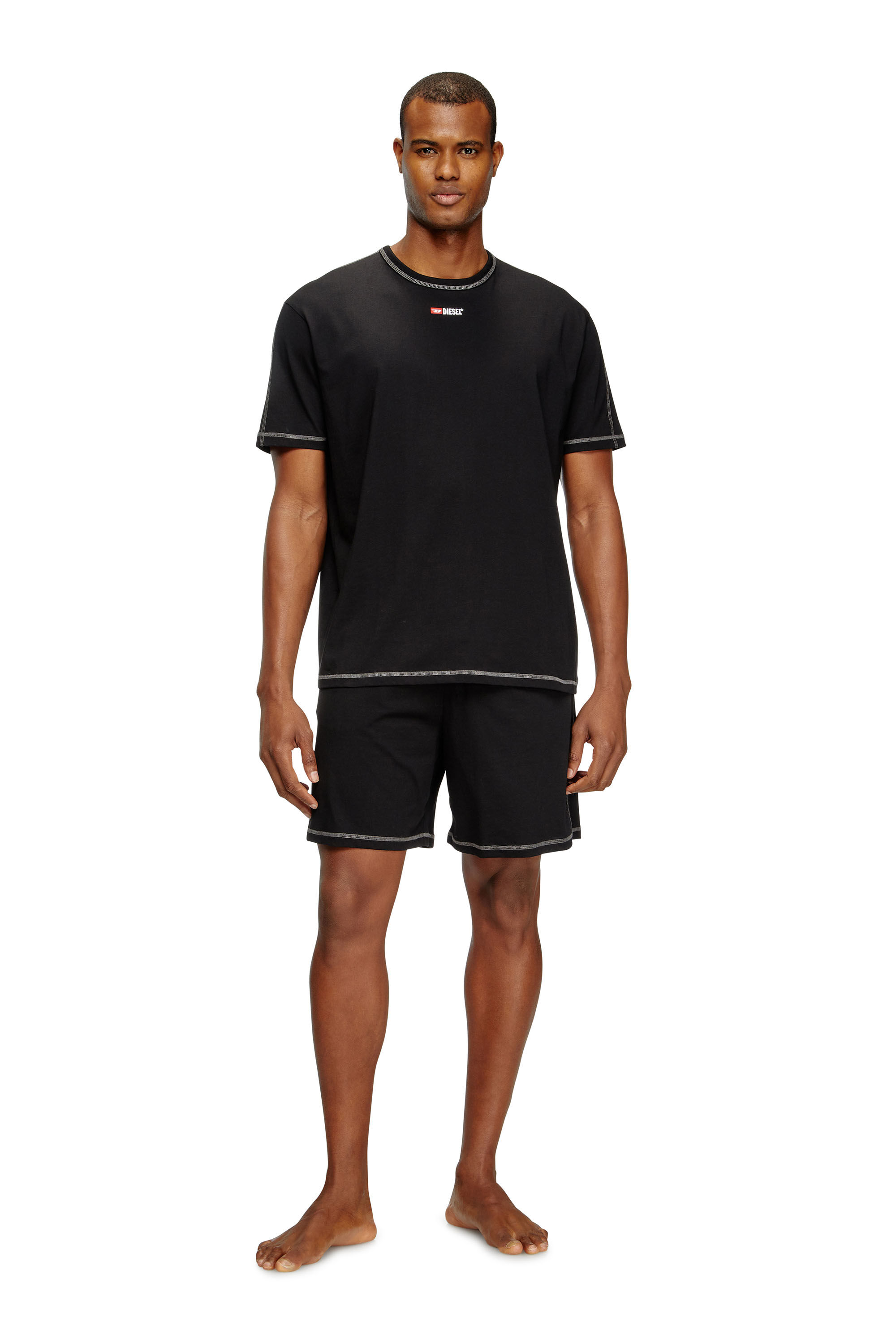 Diesel - SET-ADAM-D-CORE, Pigiama corto in jersey di cotone Uomo in Nero - 1