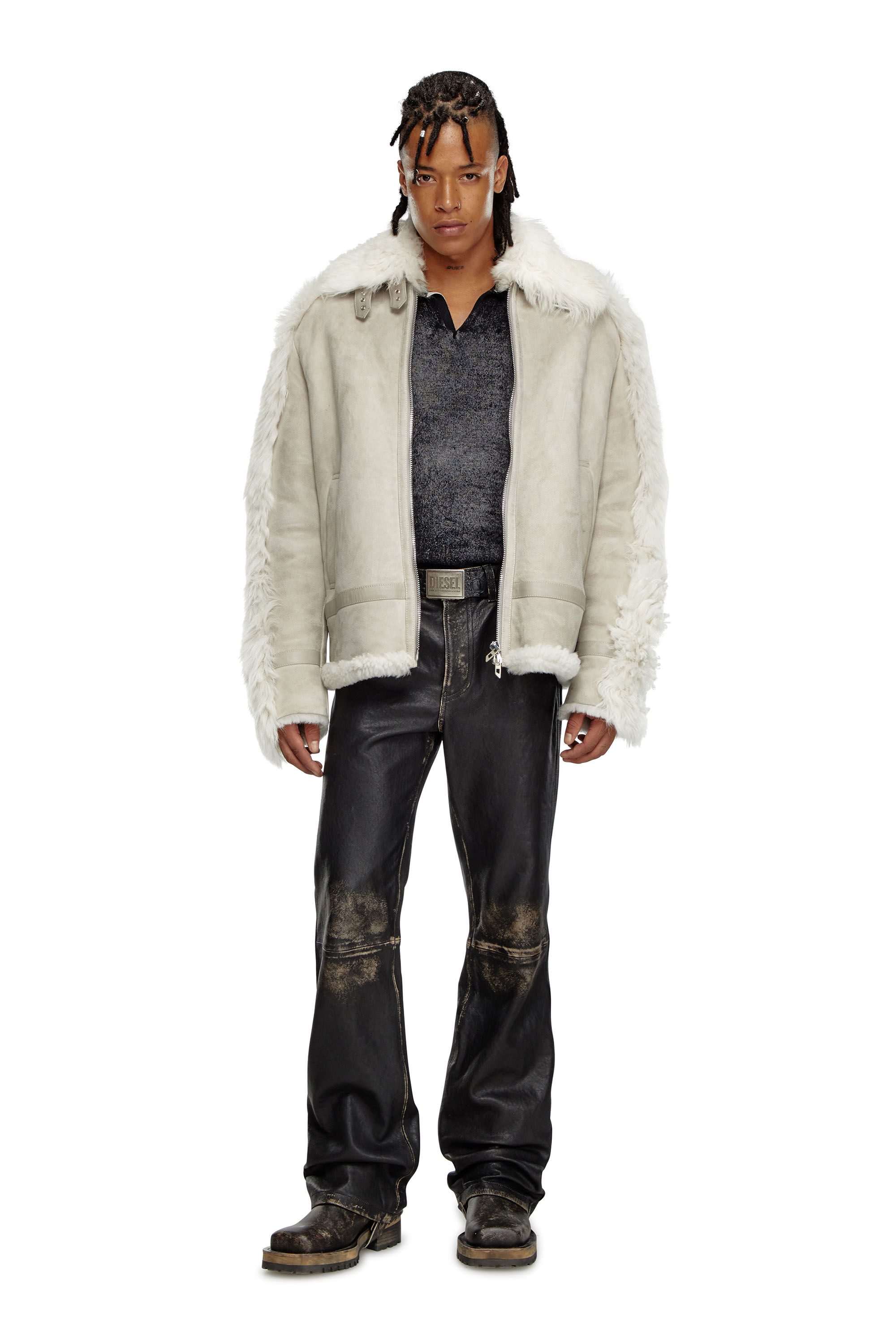 Giacca in montone Uomo Grigio Diesel