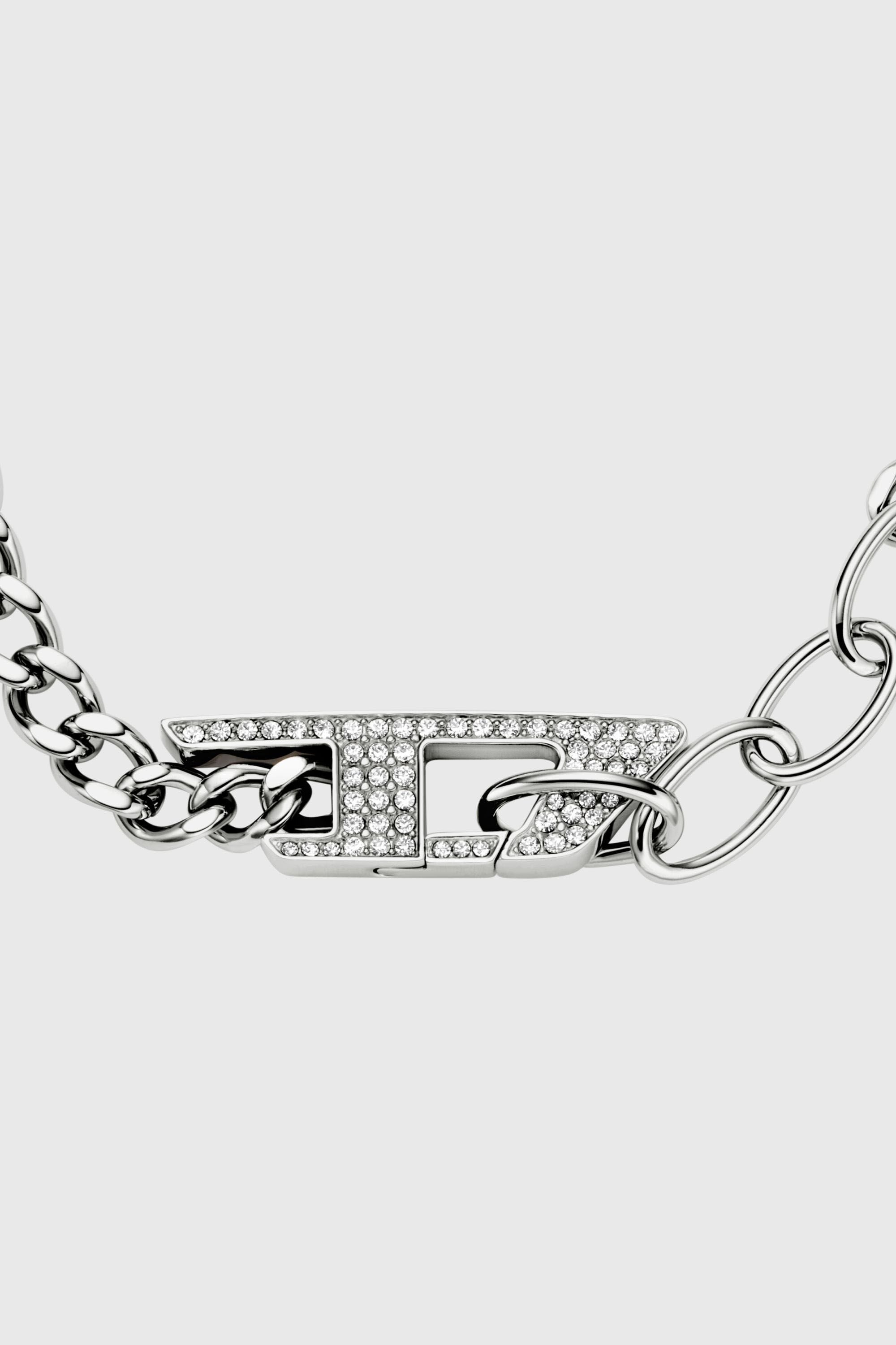 Diesel - DX1627040 JEWELLERY, Bracciale a catena in acciaio con dettagli luminosi Unisex in Argento - 2