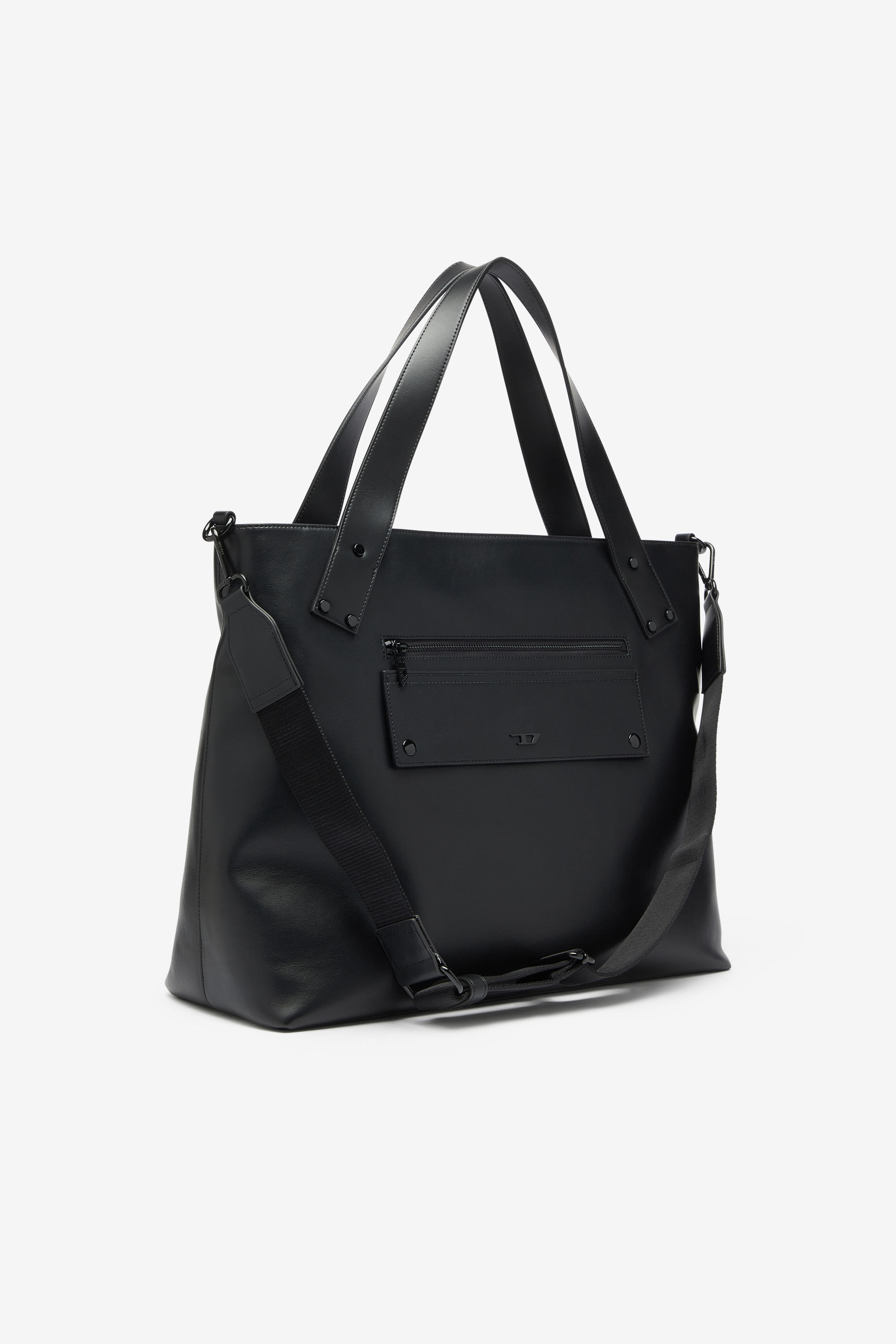 Diesel - RIVET-D TOTE E\W, Rivet-D - Shopping bag con zip e tasca con patta Uomo in Nero - 5