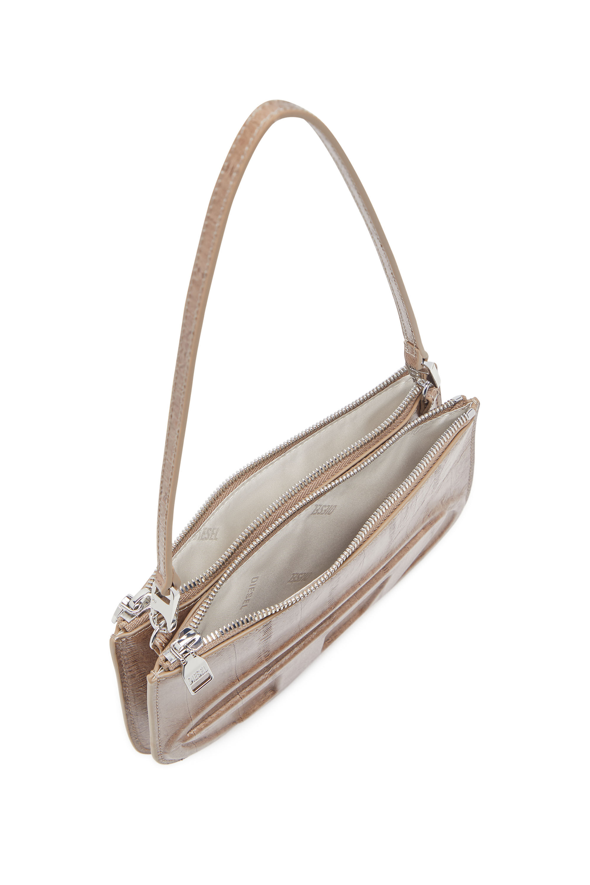 Diesel - 1DR TWIN, 1DR Twin-Borsa a spalla double-pocket in pelle stampata Donna in Marrone - 5