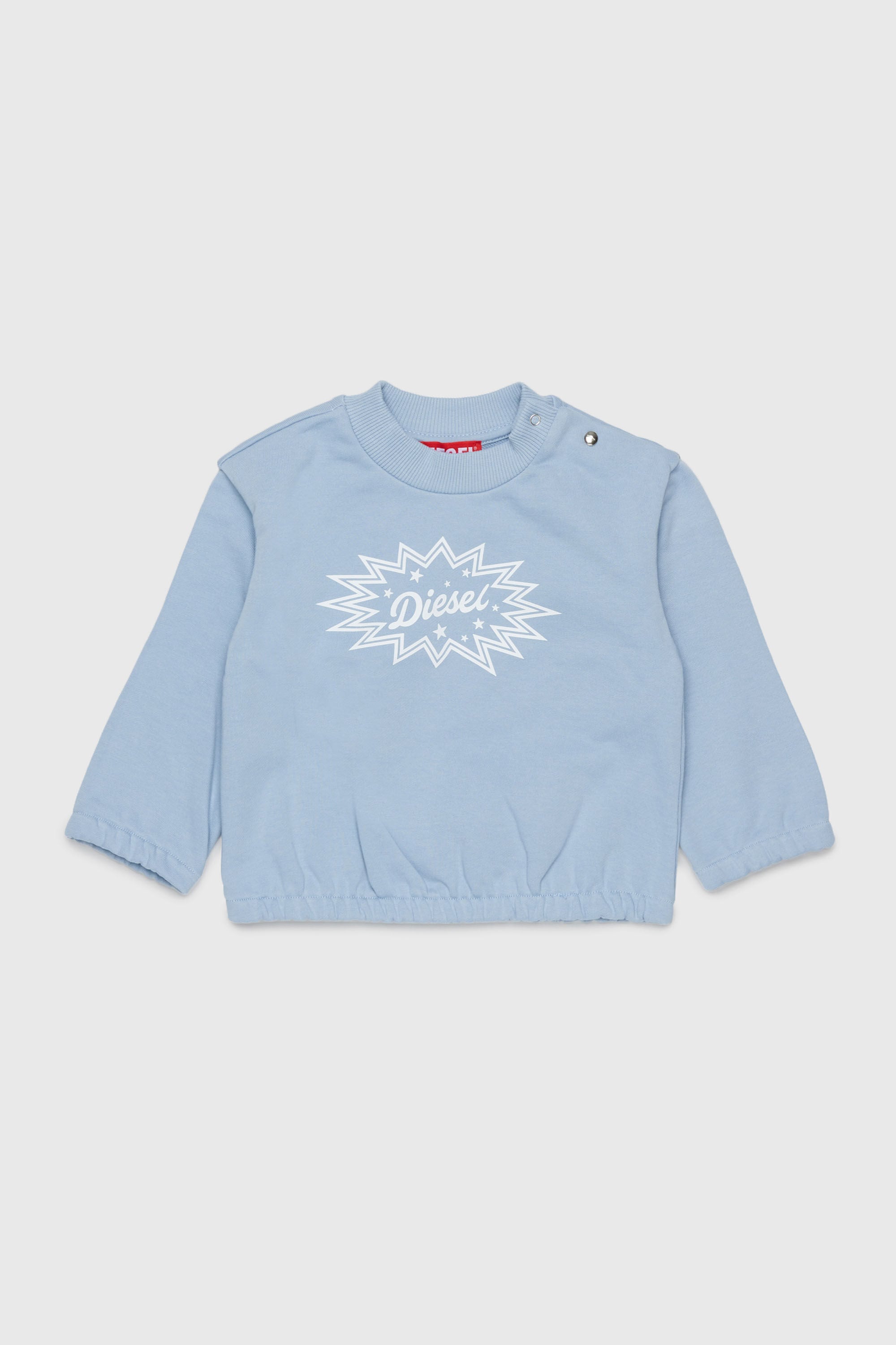 Diesel - SFUMB, Felpa in cotone con stampa logo starburst Donna in Blu - 1
