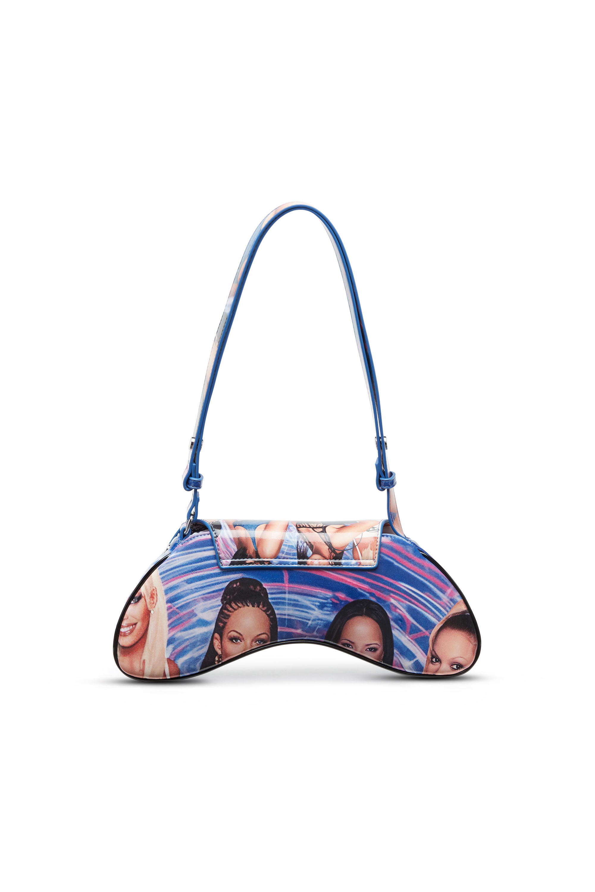 Diesel - PLAY CROSSBODY, Donna Play-Borsa a spalla in PU stampa poster in Blu - Image 3