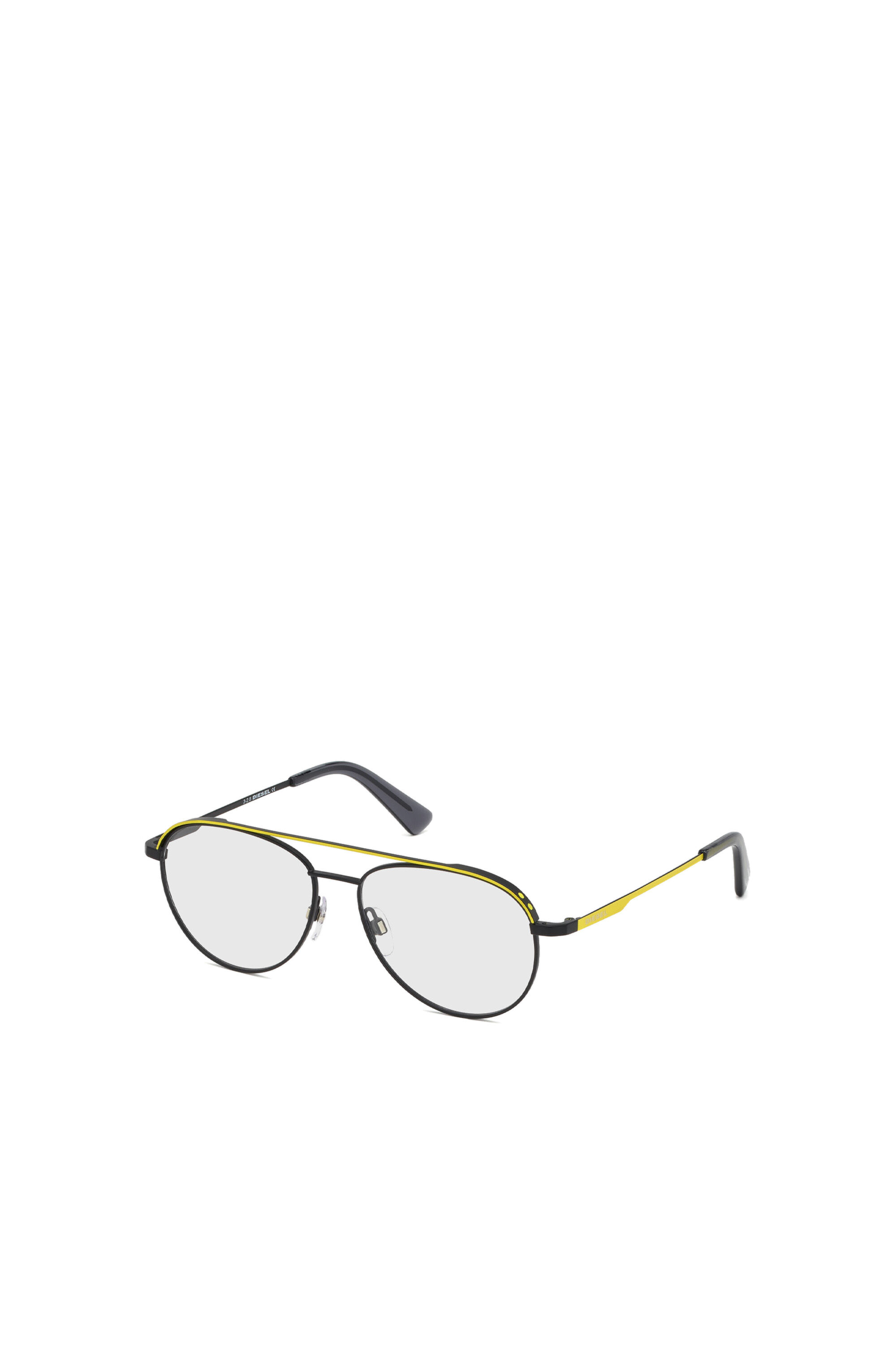 Diesel - DL5305, Occhiale da vista pilot con doppio ponte Unisex in Giallo - 2