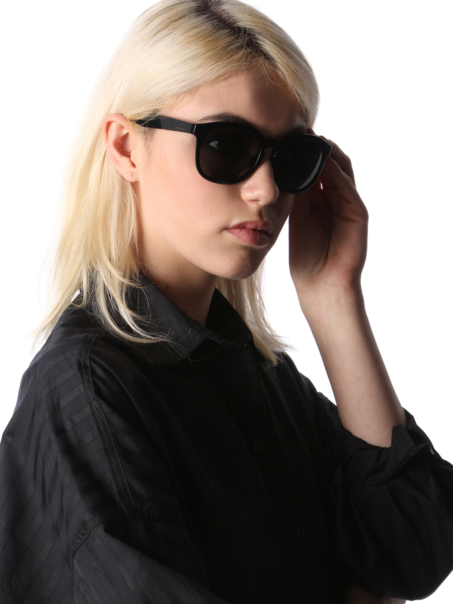 Diesel - DM0190, Occhiali con superfici lucide e opache Donna in Nero - 4