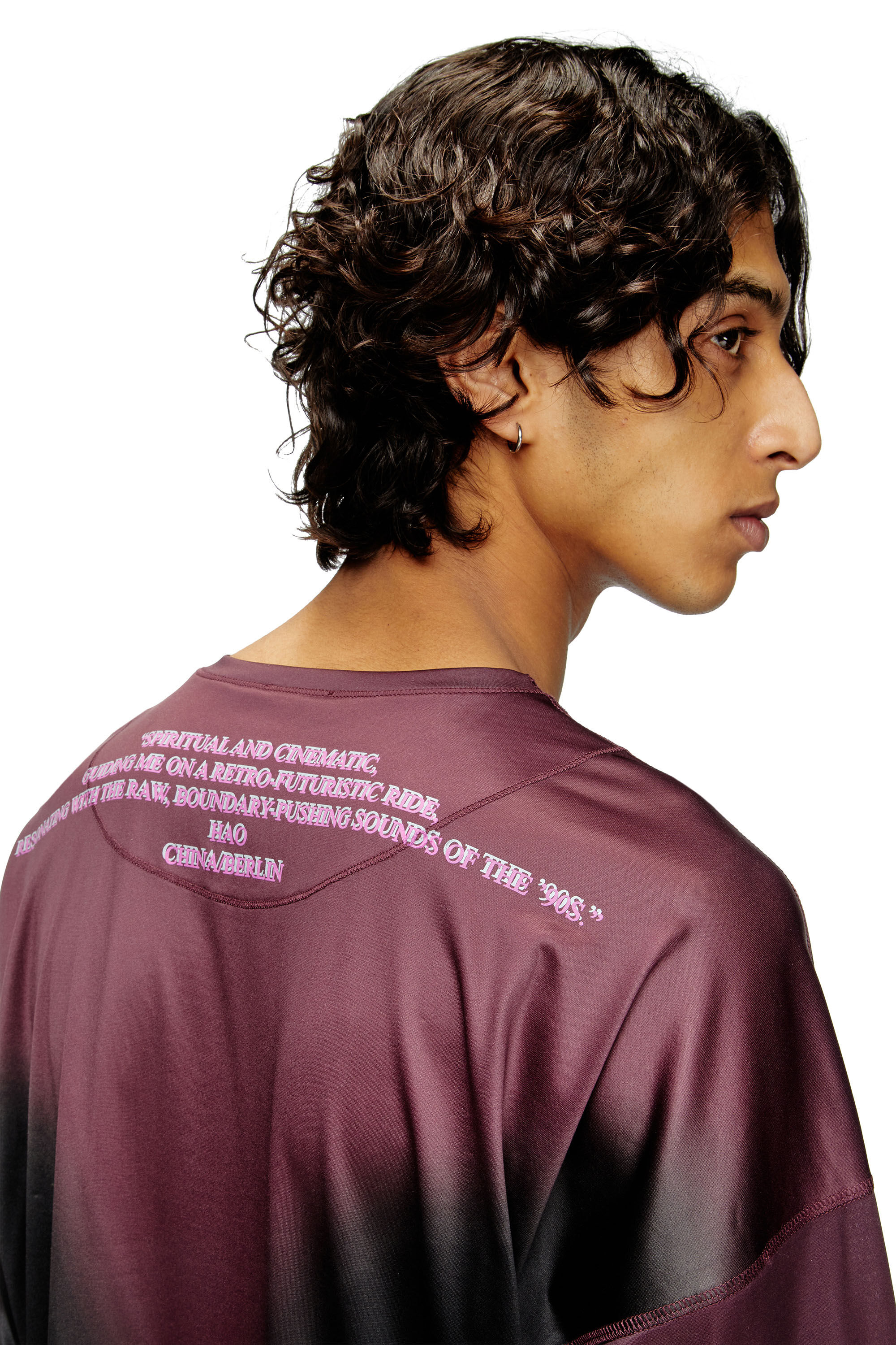 Diesel - T-OLAVI-AA, T-shirt a maniche lunghe in tech-jersey con stampa DJ Unisex in Multicolor - 5