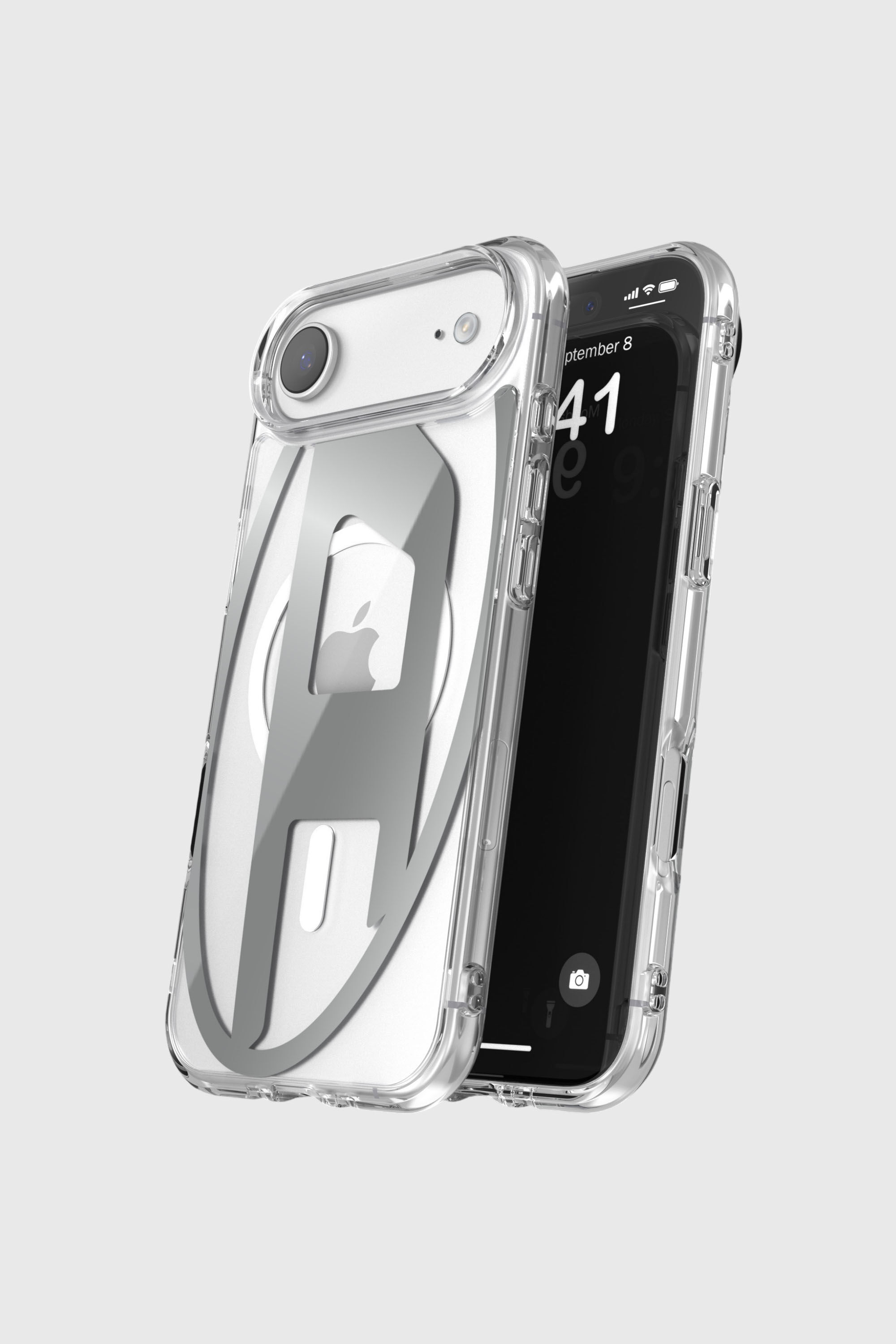 Diesel - 60412 AOP CASE, Custodia Oval D Metallic con Magsafe per iPhone 17 Air Unisex in Grigio - 4
